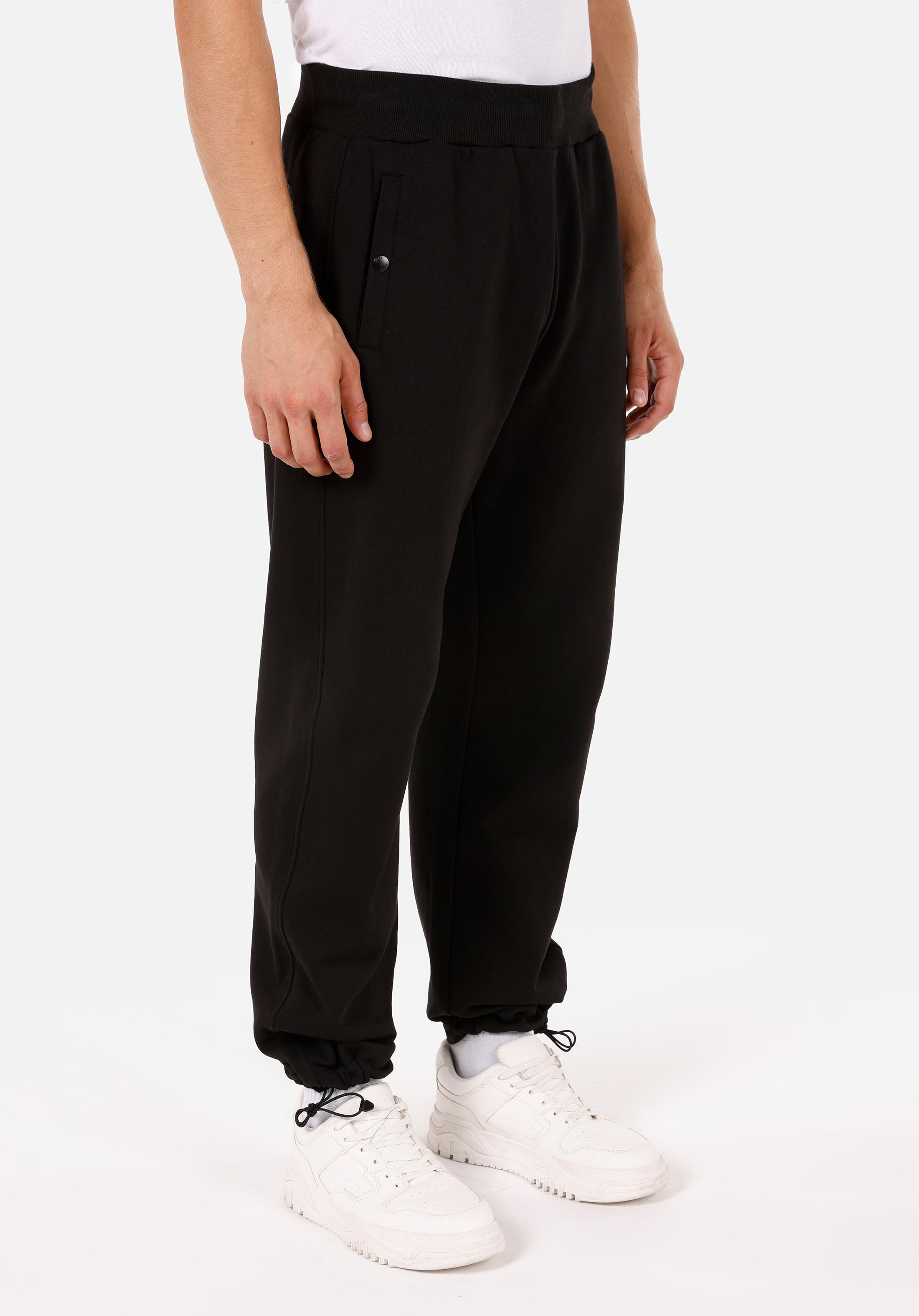 Relaxed Fit Orta Bel  Erkek Siyah Eşofman Altı
