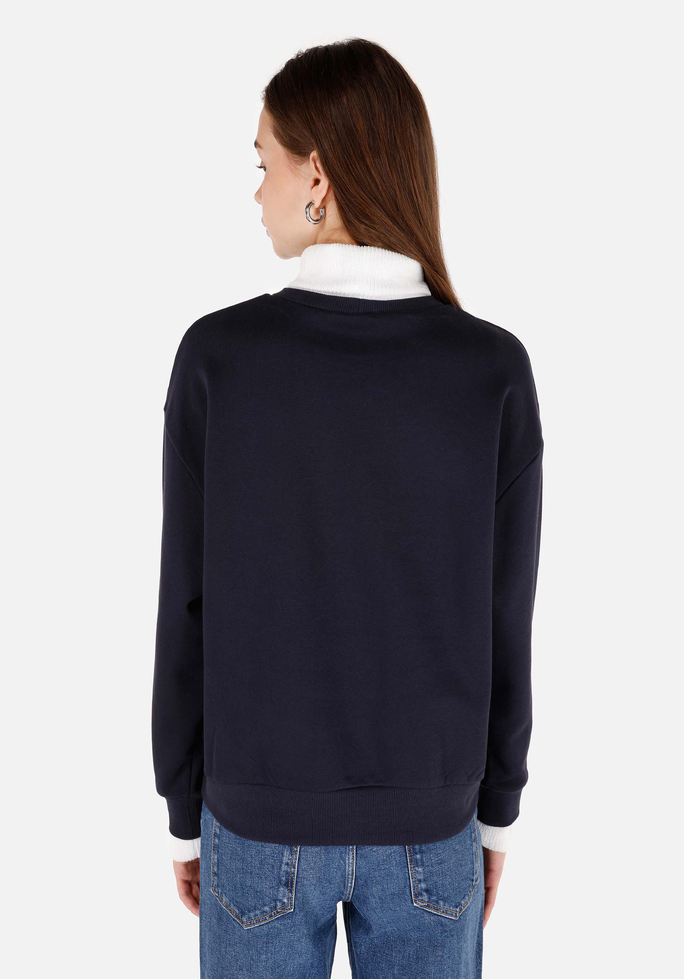 Regular Fit Dik Yaka  Kadın Lacivert Sweatshirt