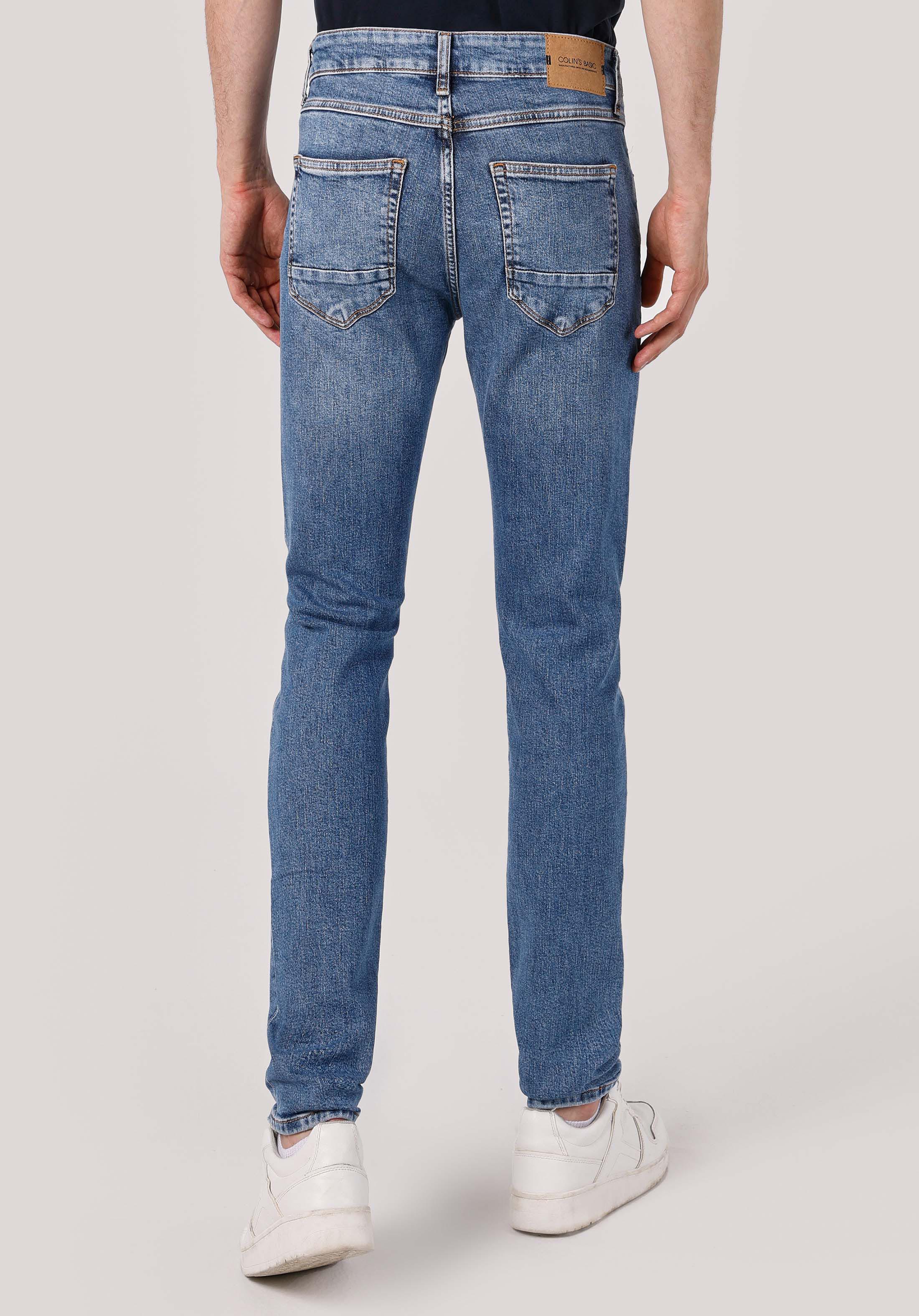 Slim Fit Düşük Bel Dar Paça Erkek İndigo Jean Pantolon