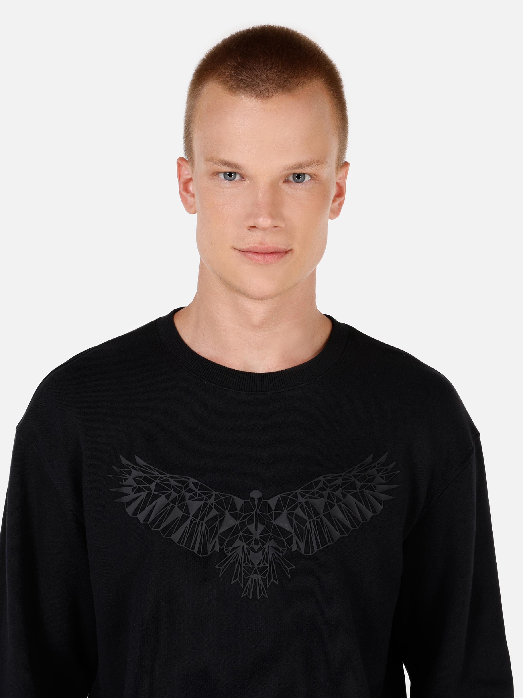 Comfort Fit   Erkek Siyah Sweatshirt
