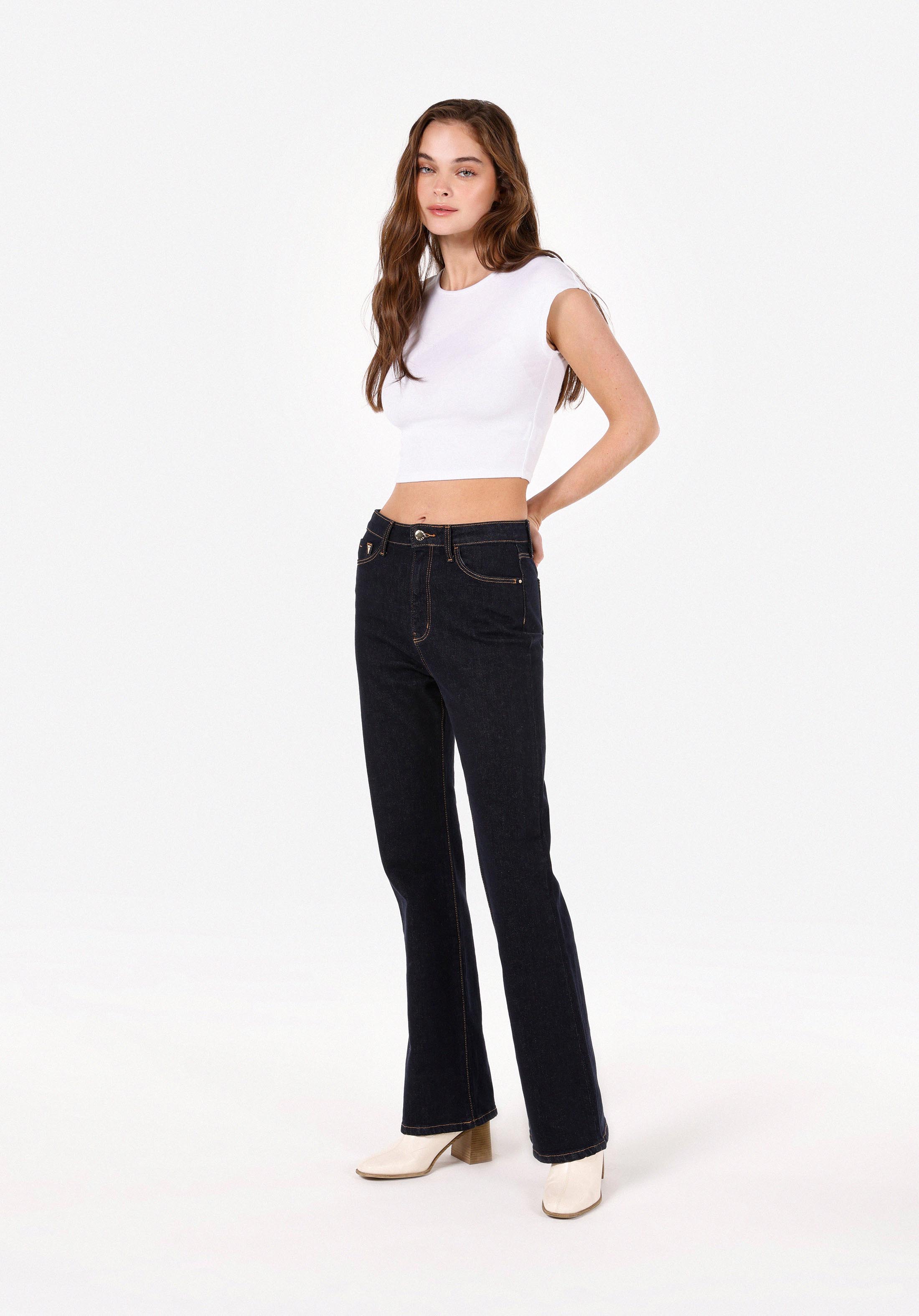 Regular Fit   Kadın İndigo Jean Pantolon