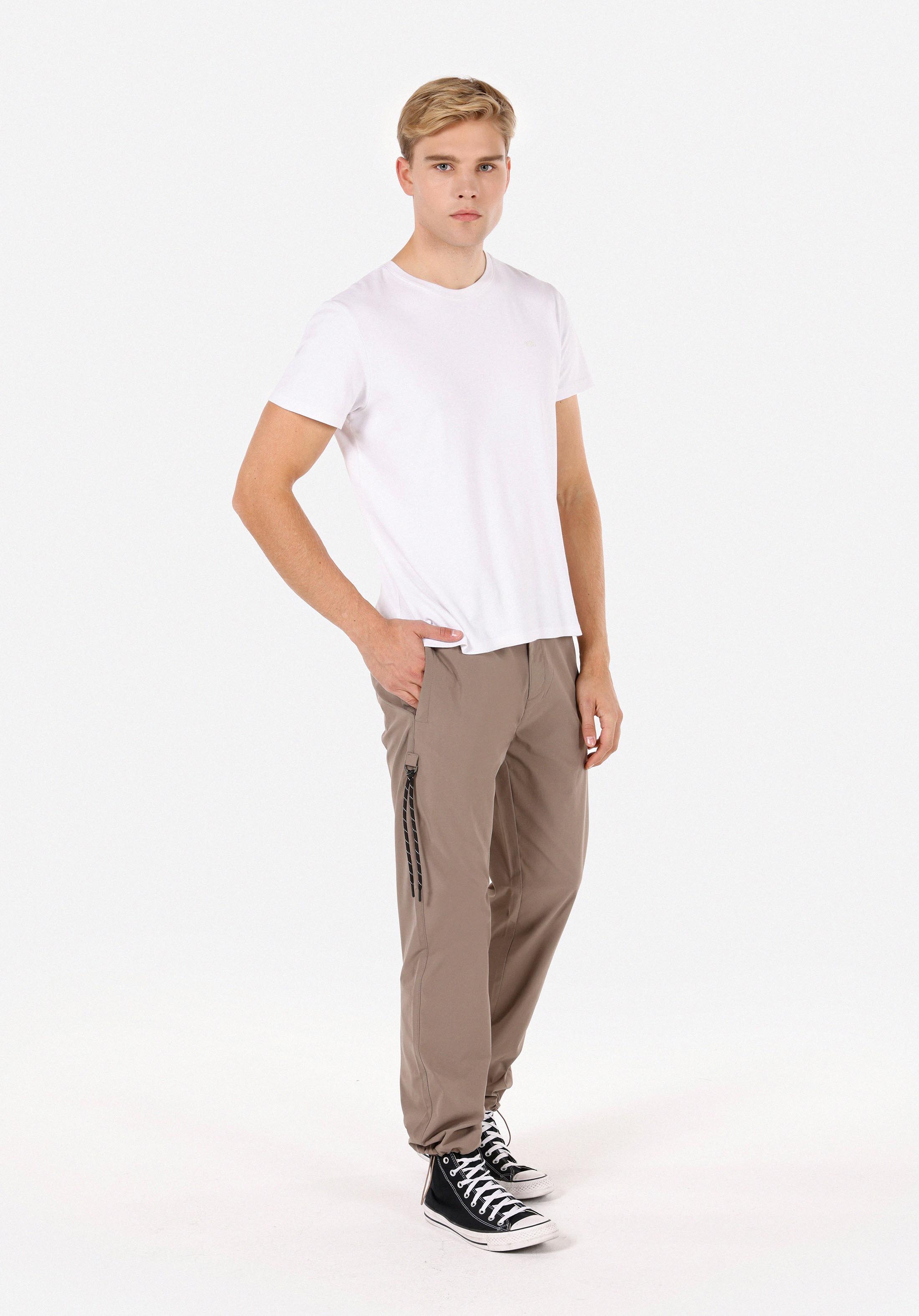 Regular Fit Orta Bel Düz Paça Erkek Bej  Pantolon