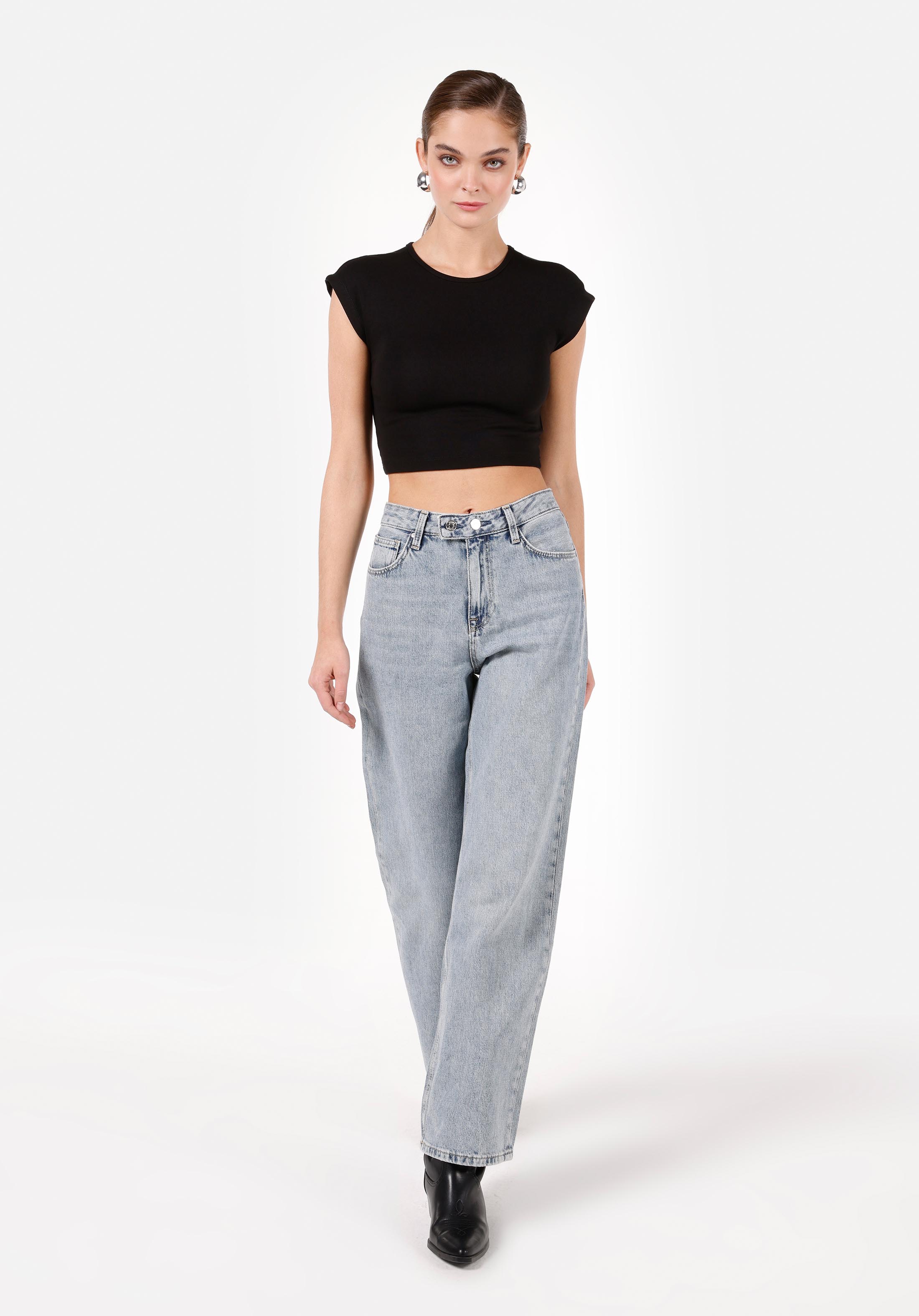 Regular Fit   Kadın İndigo Jean Pantolon