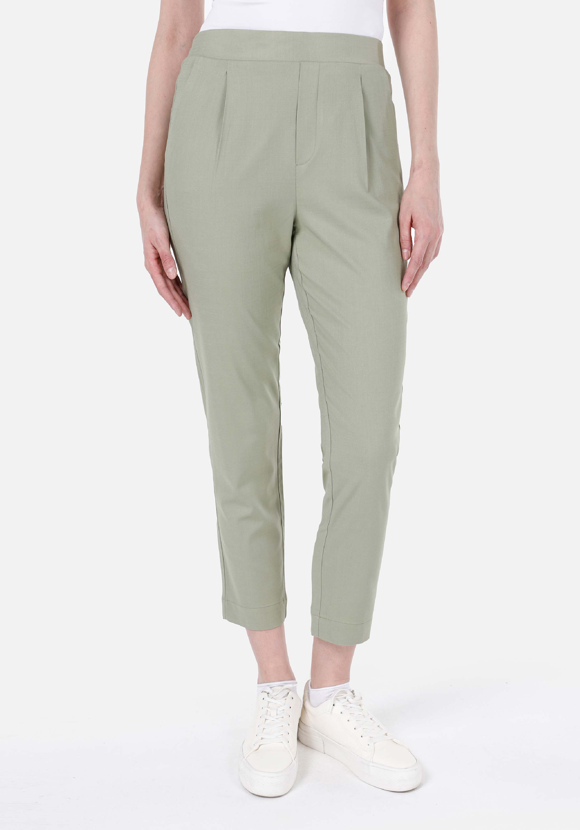 Regular Fit Düşük Bel Düz Paça Kadın Yeşil  Pantolon