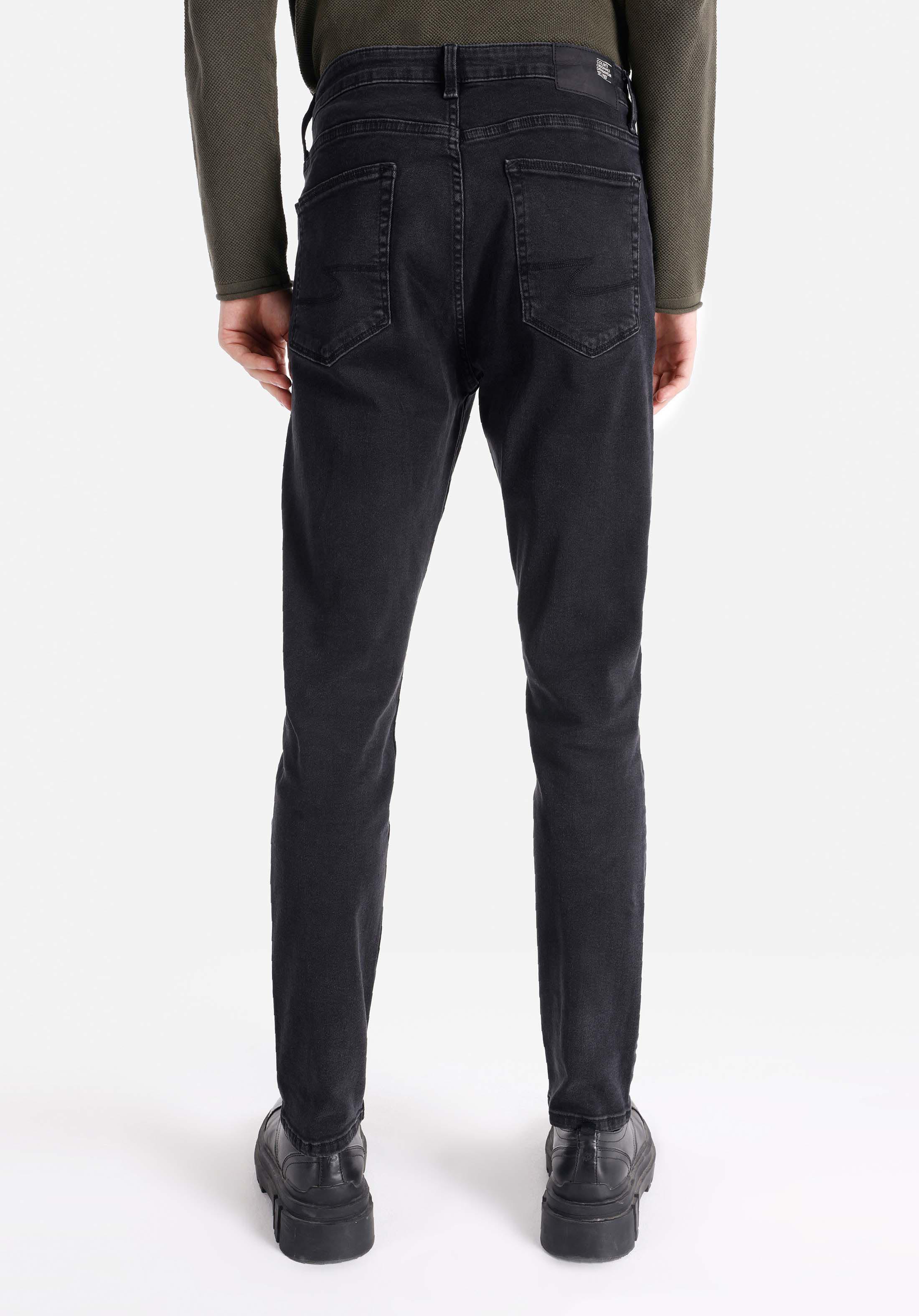 Regular Fit Orta Bel Daralan Paça Erkek Siyah Jean Pantolon