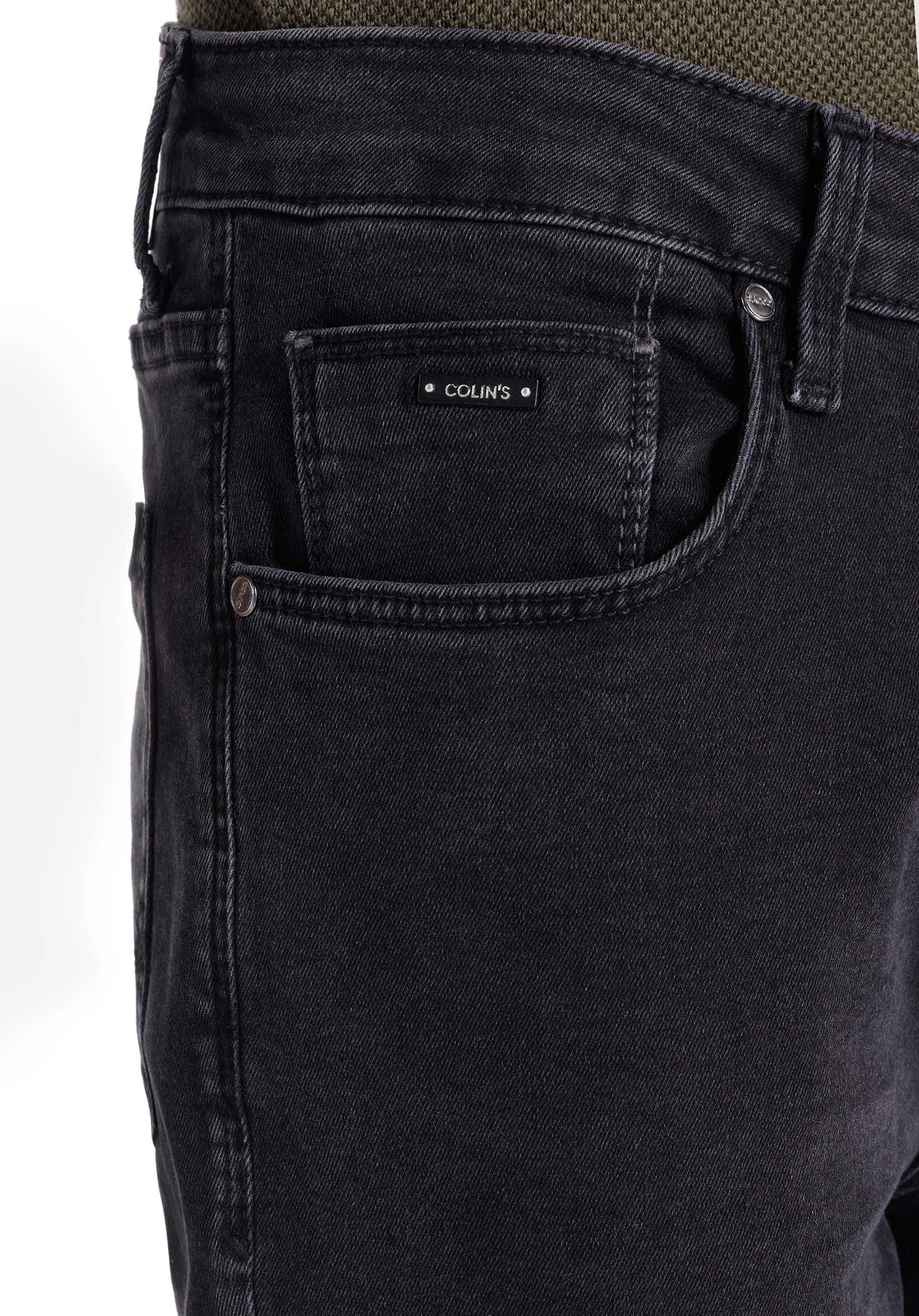 Regular Fit Orta Bel Daralan Paça Erkek Siyah Jean Pantolon