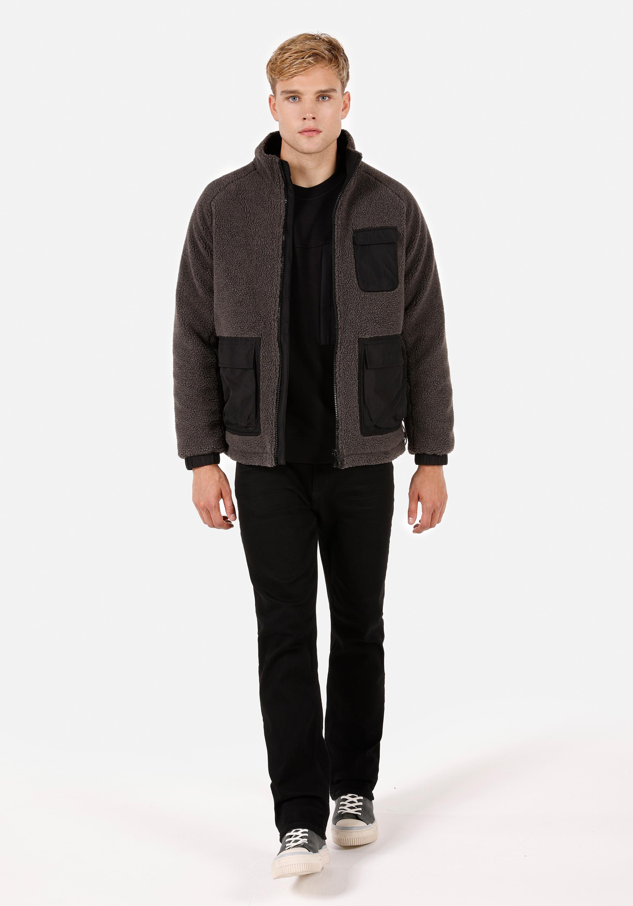 Regular Fit     Erkek Gri Mont
