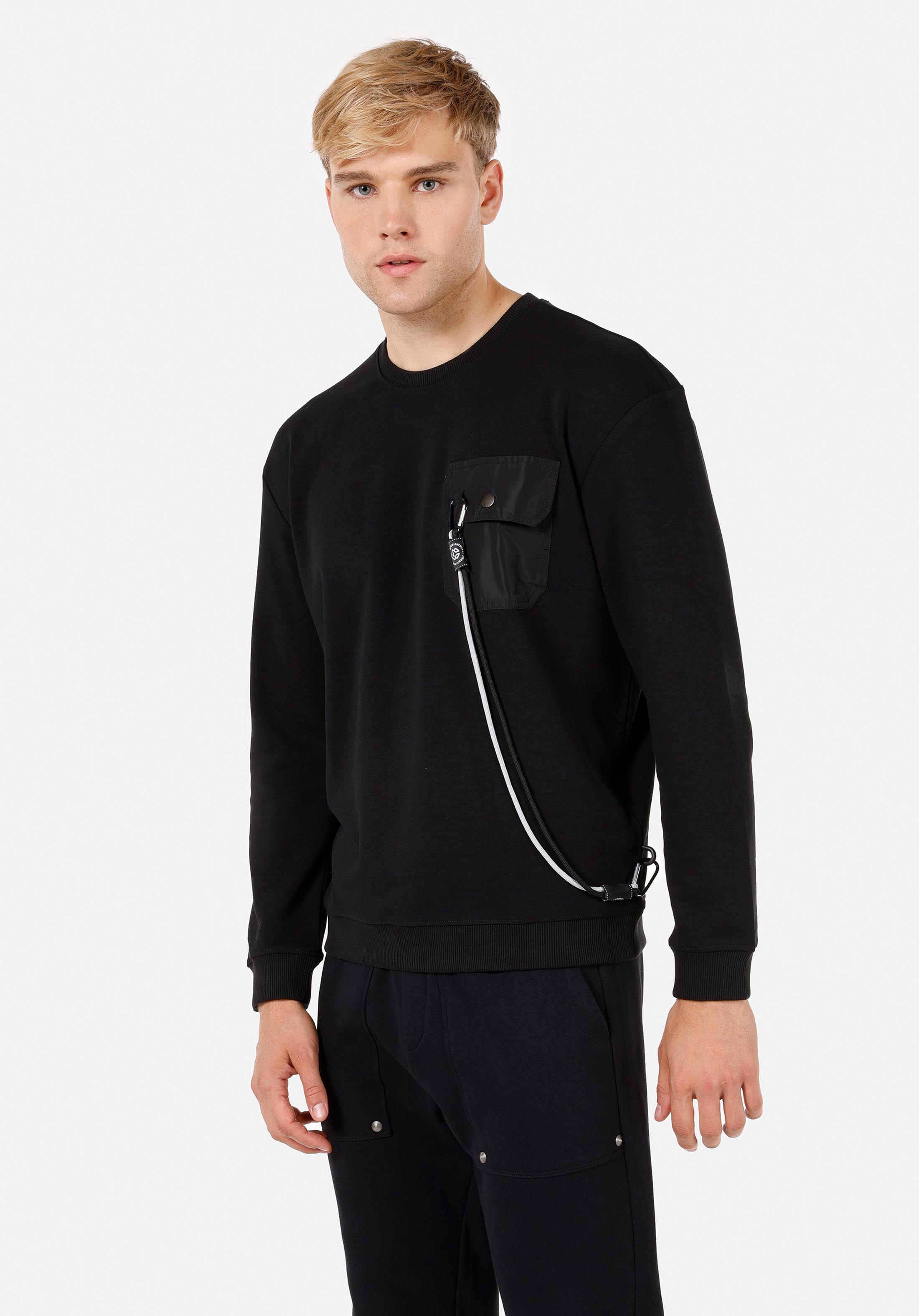 Comfort Fit   Erkek Siyah Sweatshirt