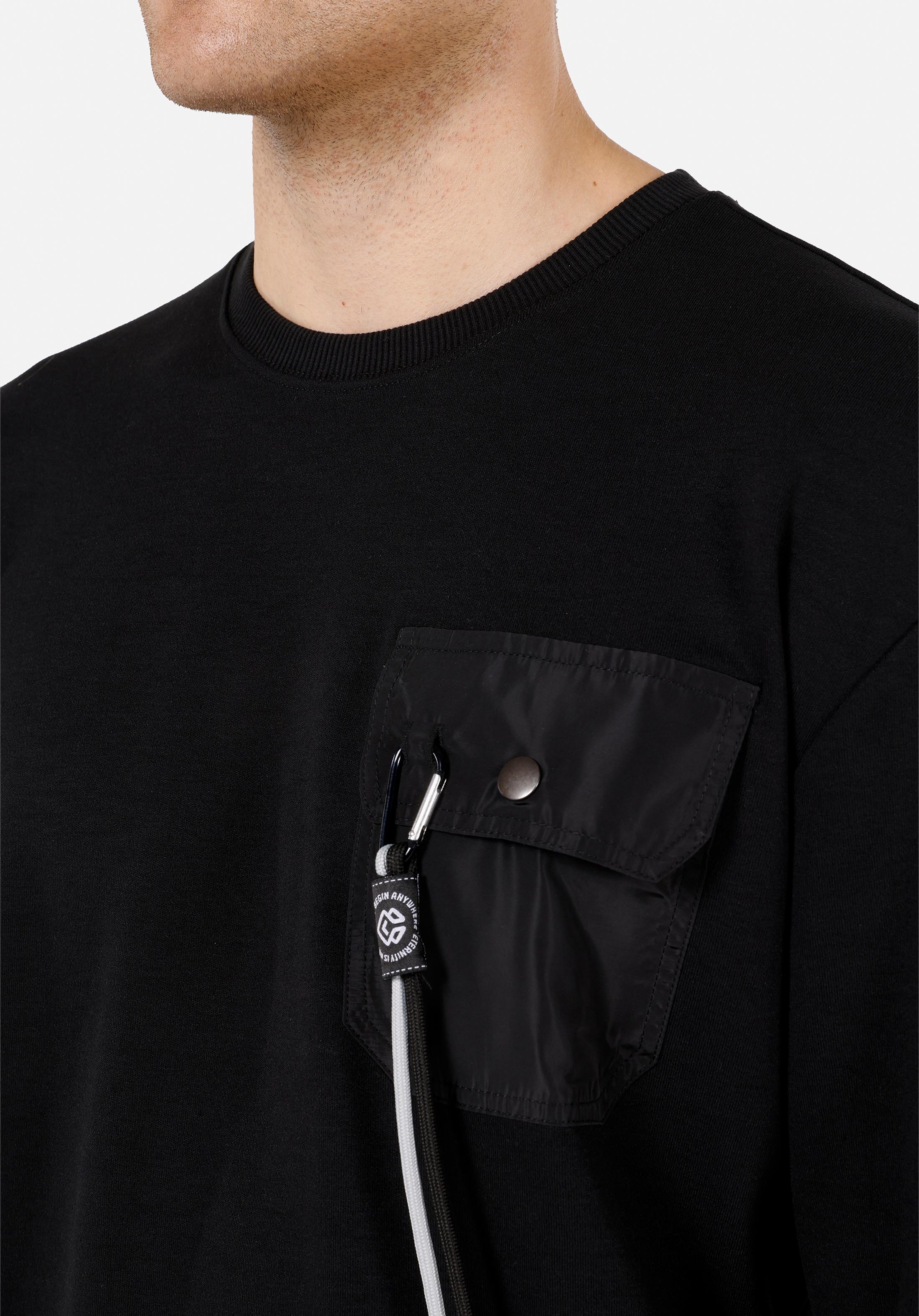 Comfort Fit   Erkek Siyah Sweatshirt