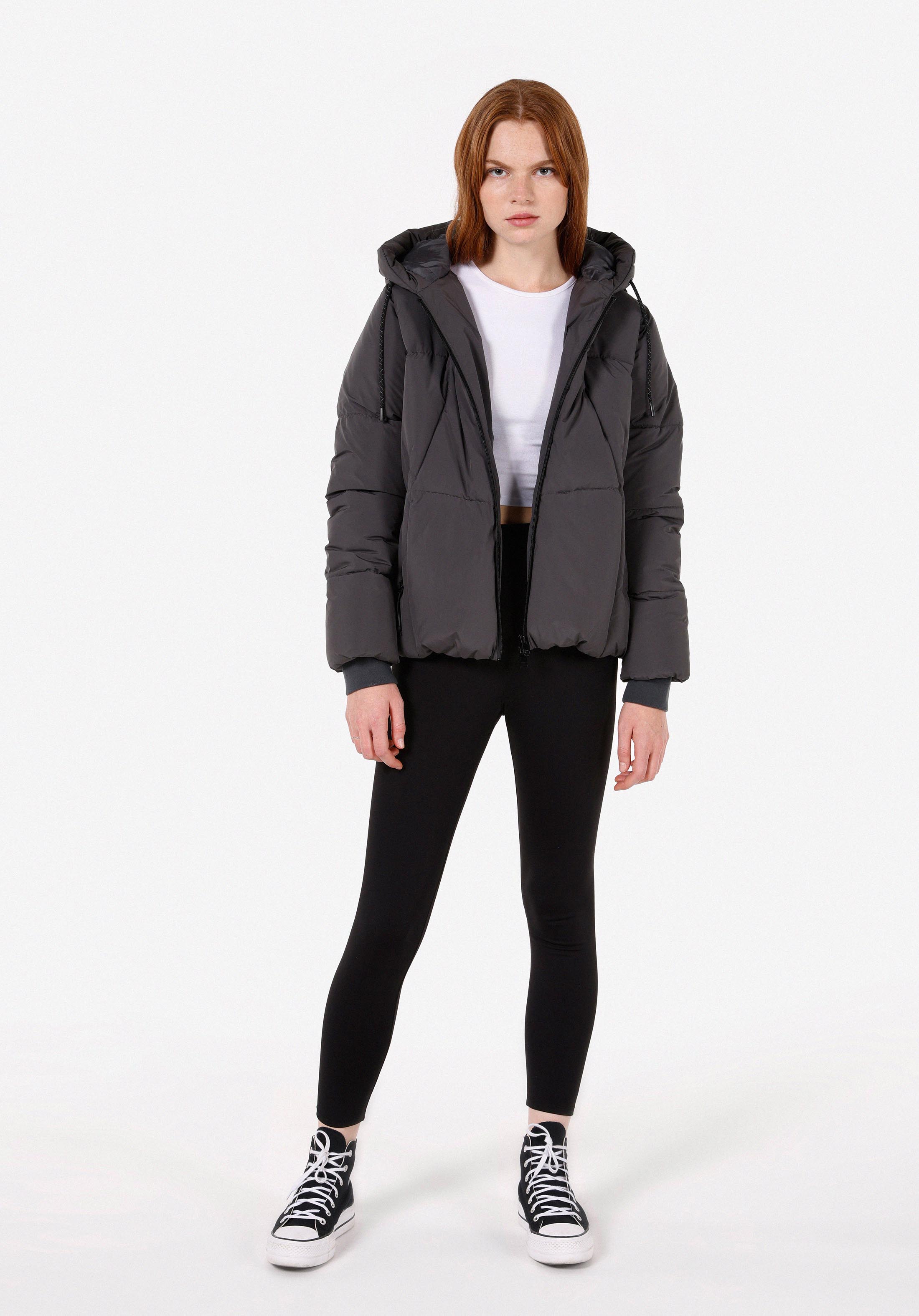 Regular Fit Kapüşonlu    Kadın Antrasit Mont