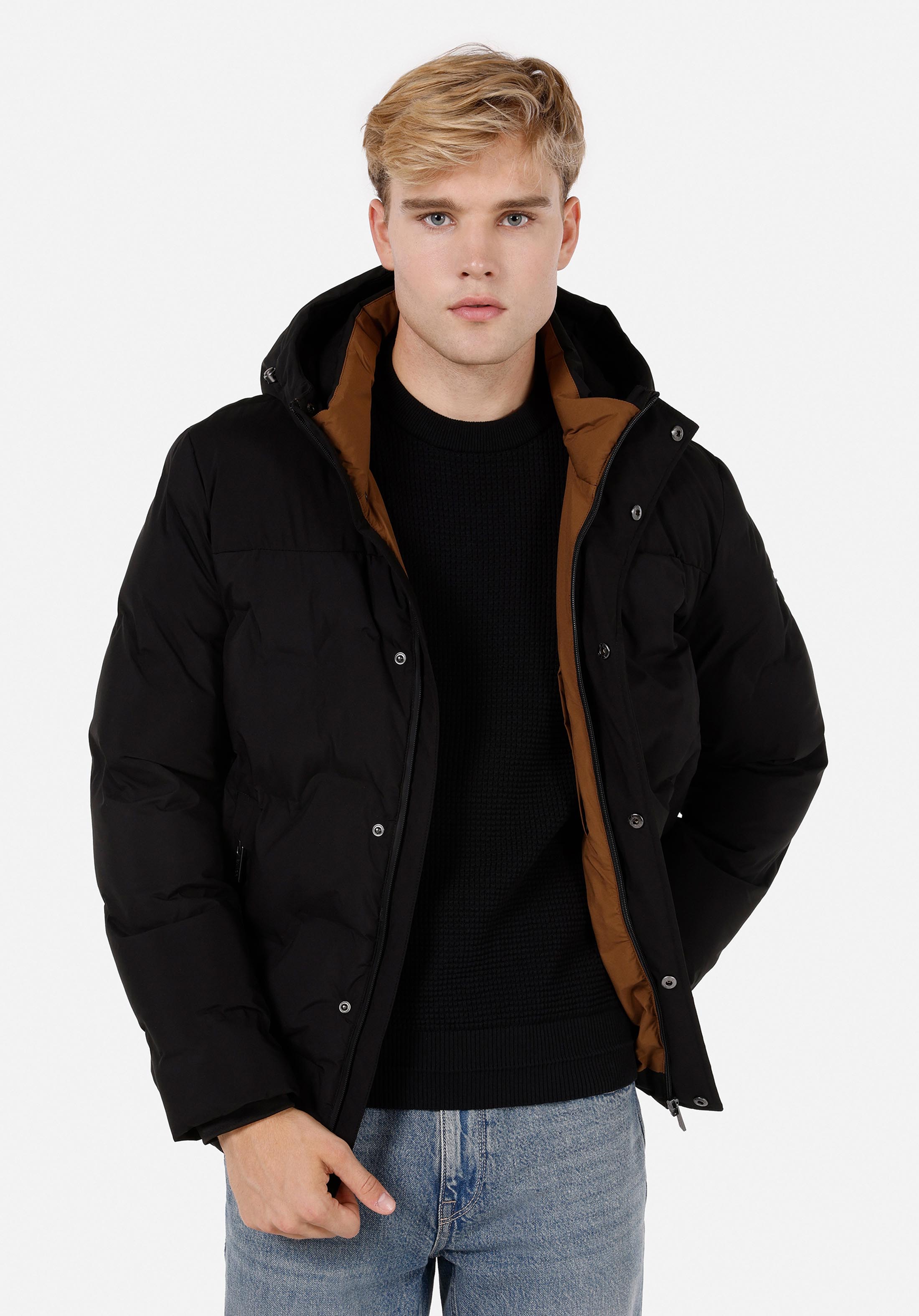 Regular Fit     Erkek Siyah Mont