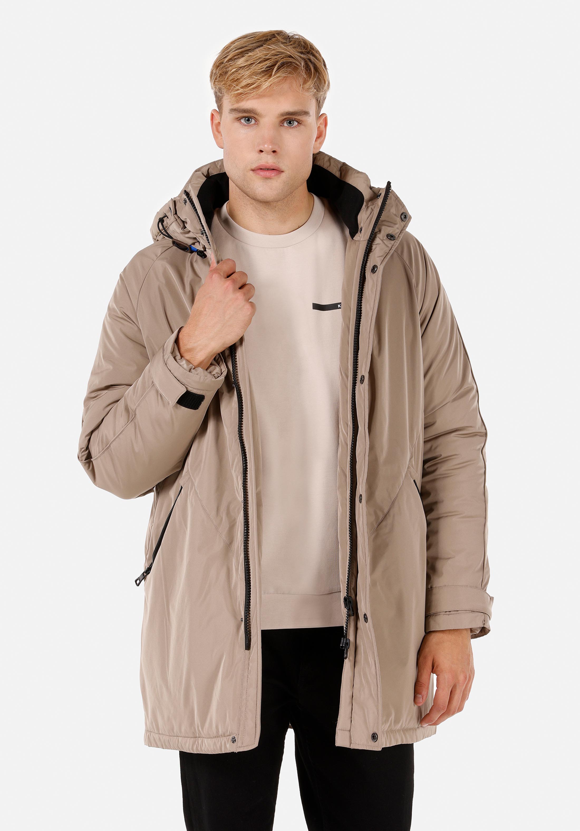 Regular Fit     Erkek Bej Kaban