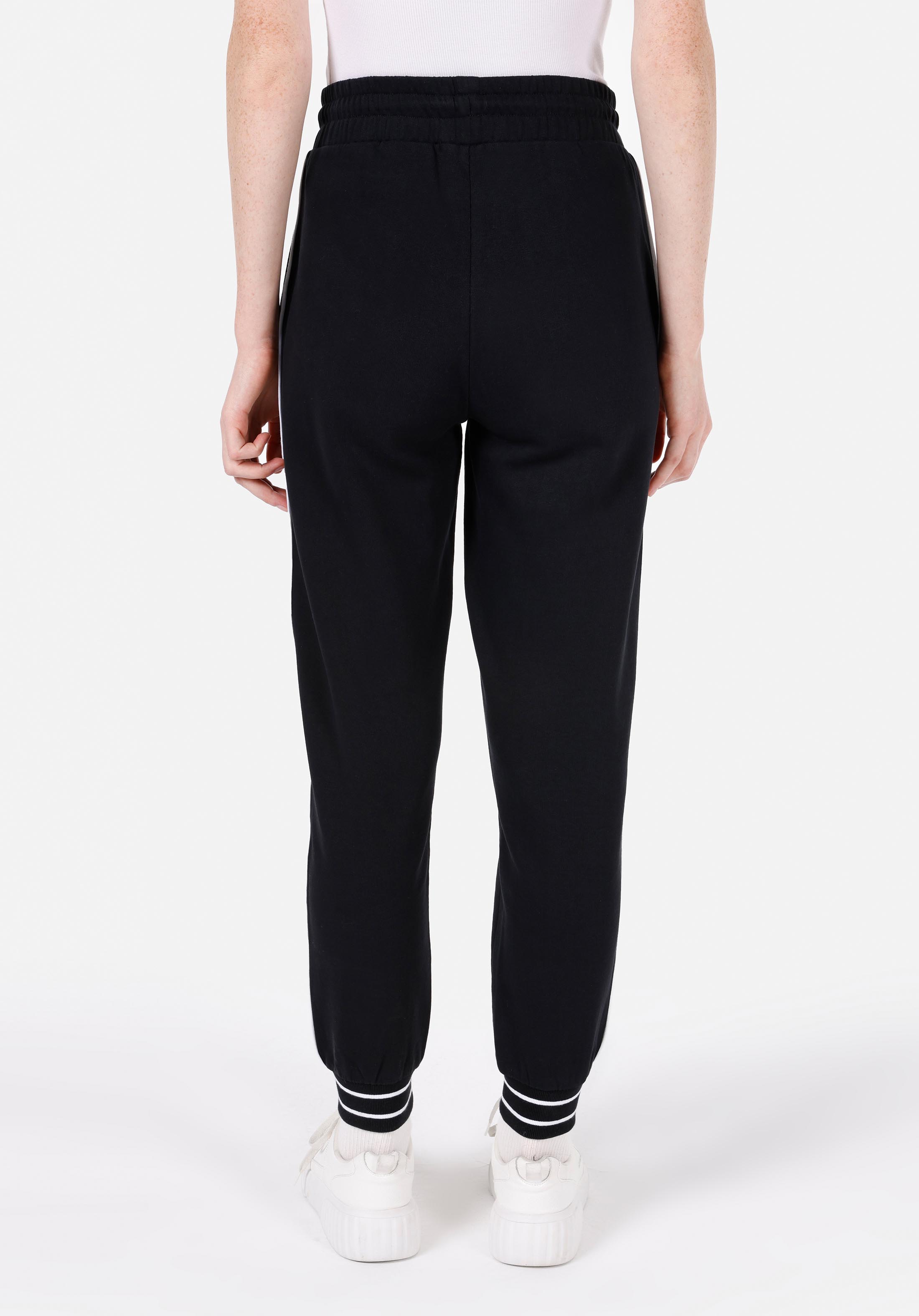 Regular Fit Orta Bel Düz Kadın Siyah Eşofman Altı