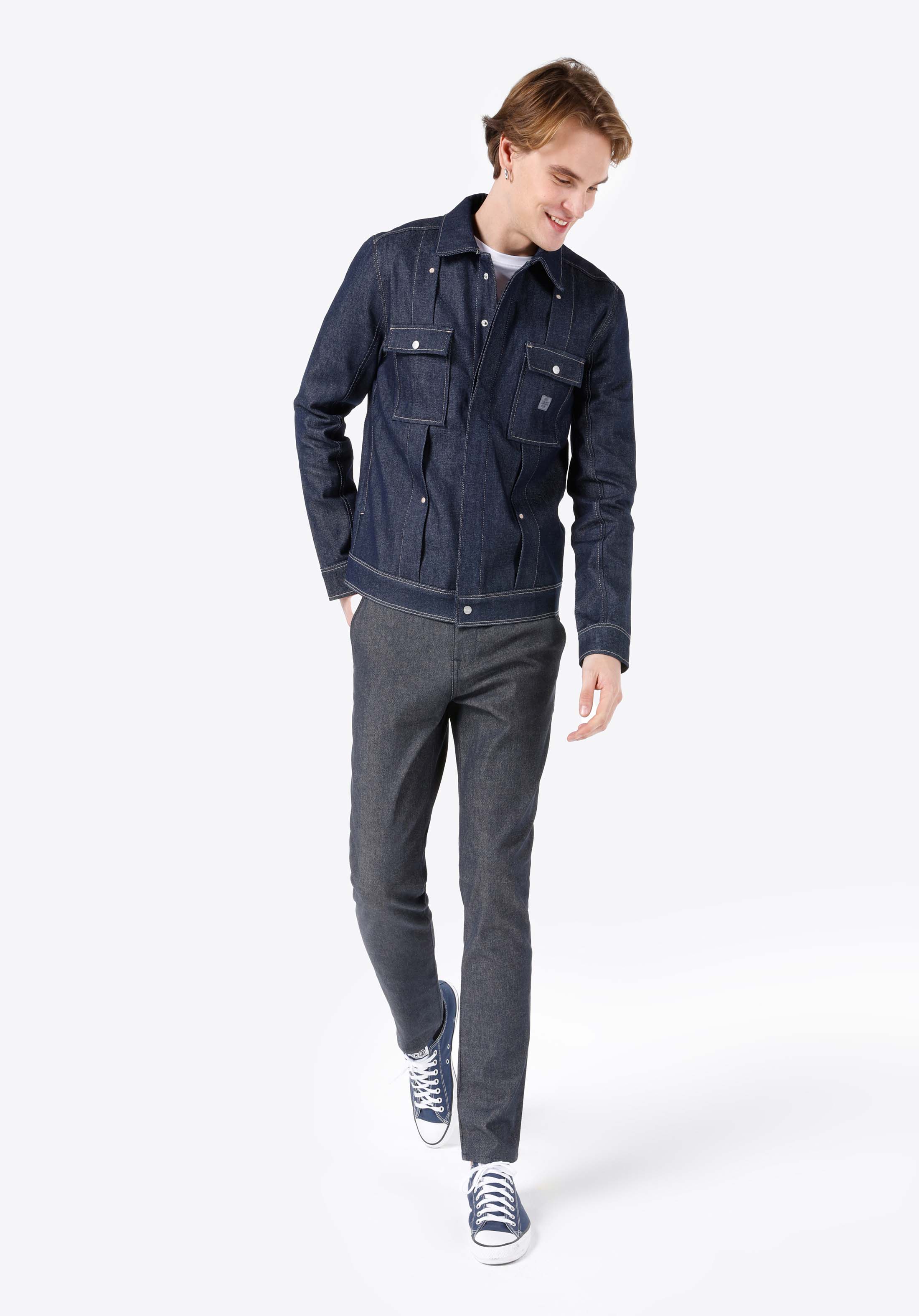 Regular Fit Orta Bel Düz Paça Erkek Koyu İndigo Jean Pantolon