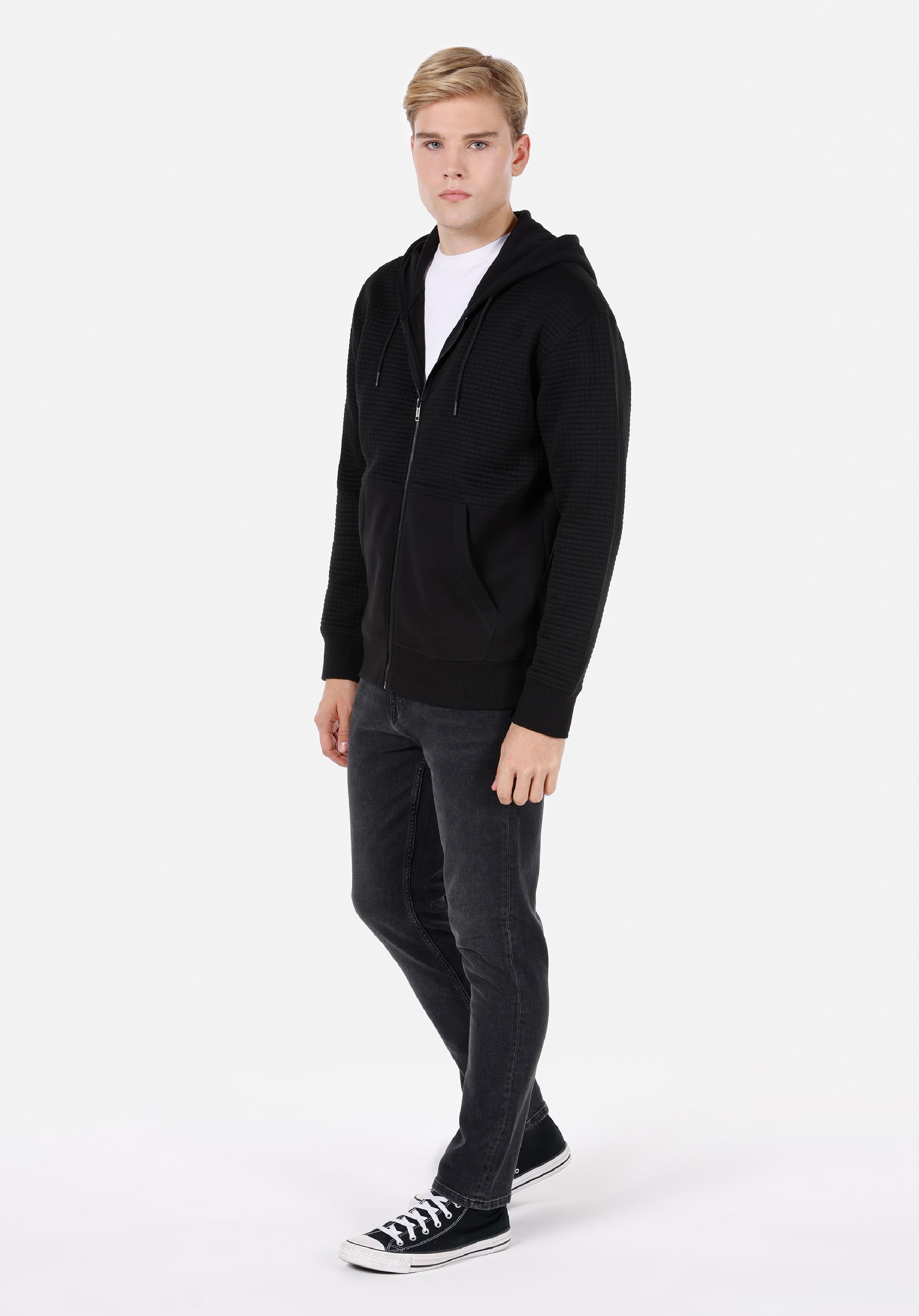 Comfort Fit   Erkek Siyah Sweatshirt