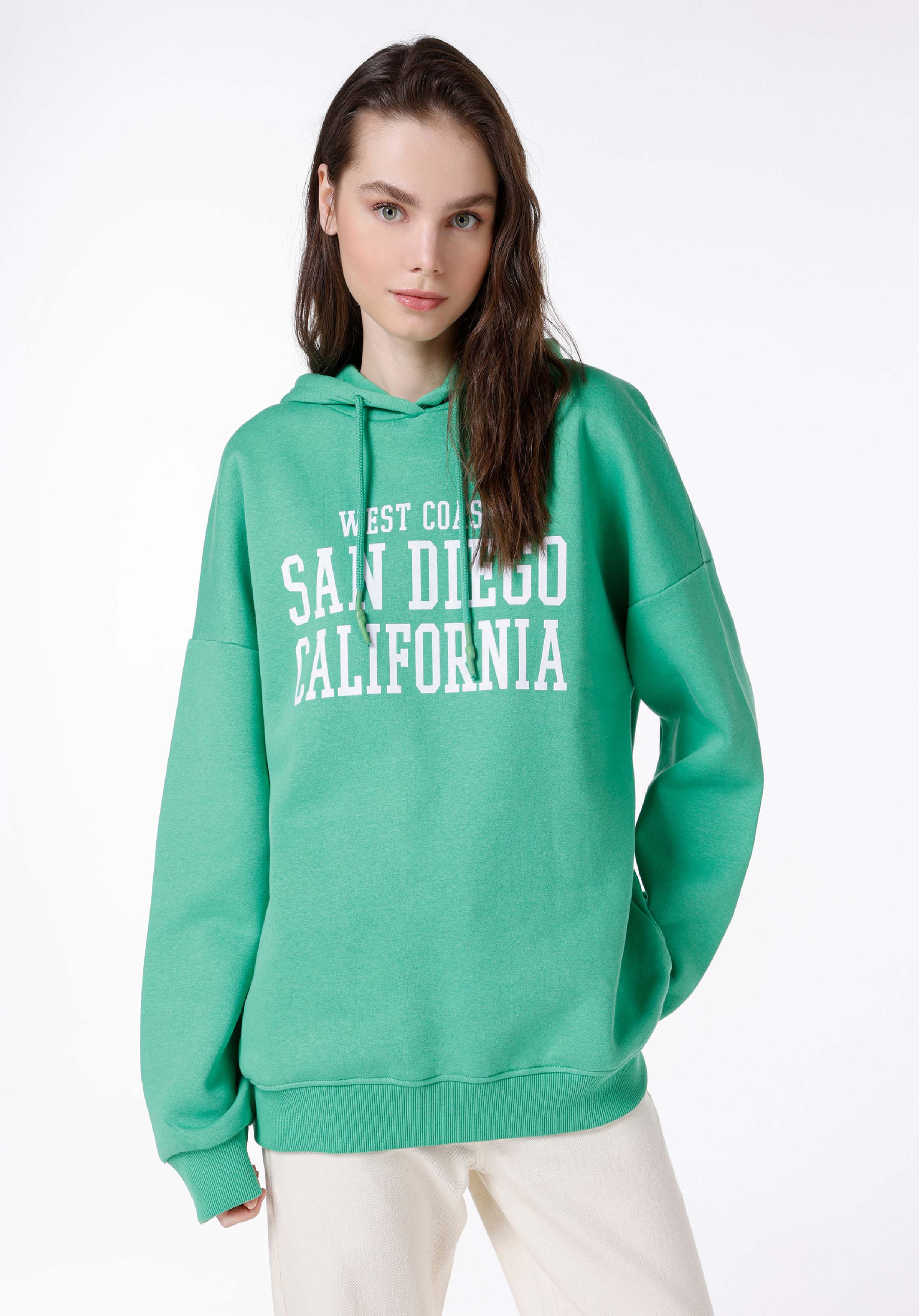 Oversize   Kadın Yeşil Sweatshirt
