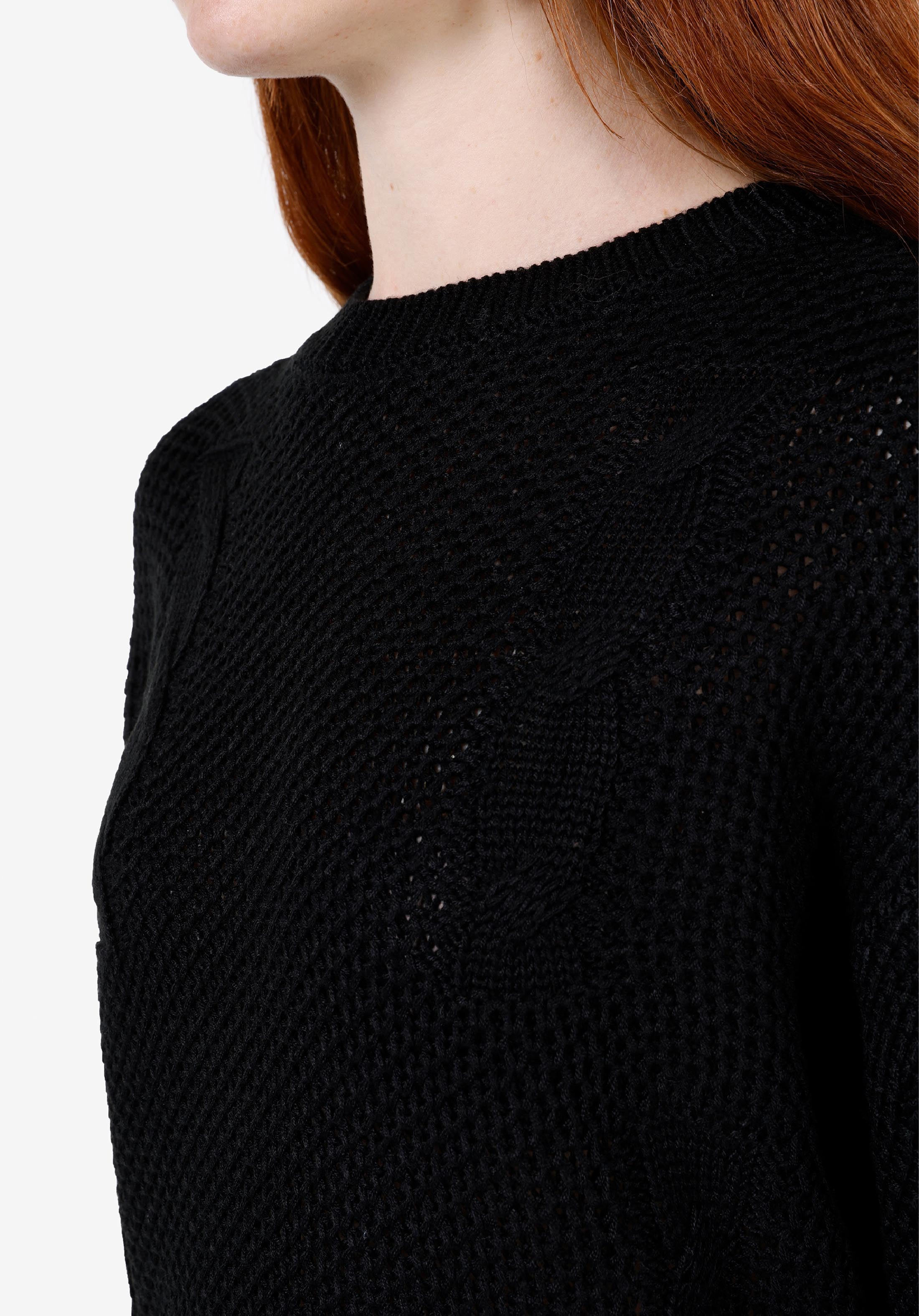 Regular Fit Yuvarlak Yaka Düz Kadın Siyah Kazak