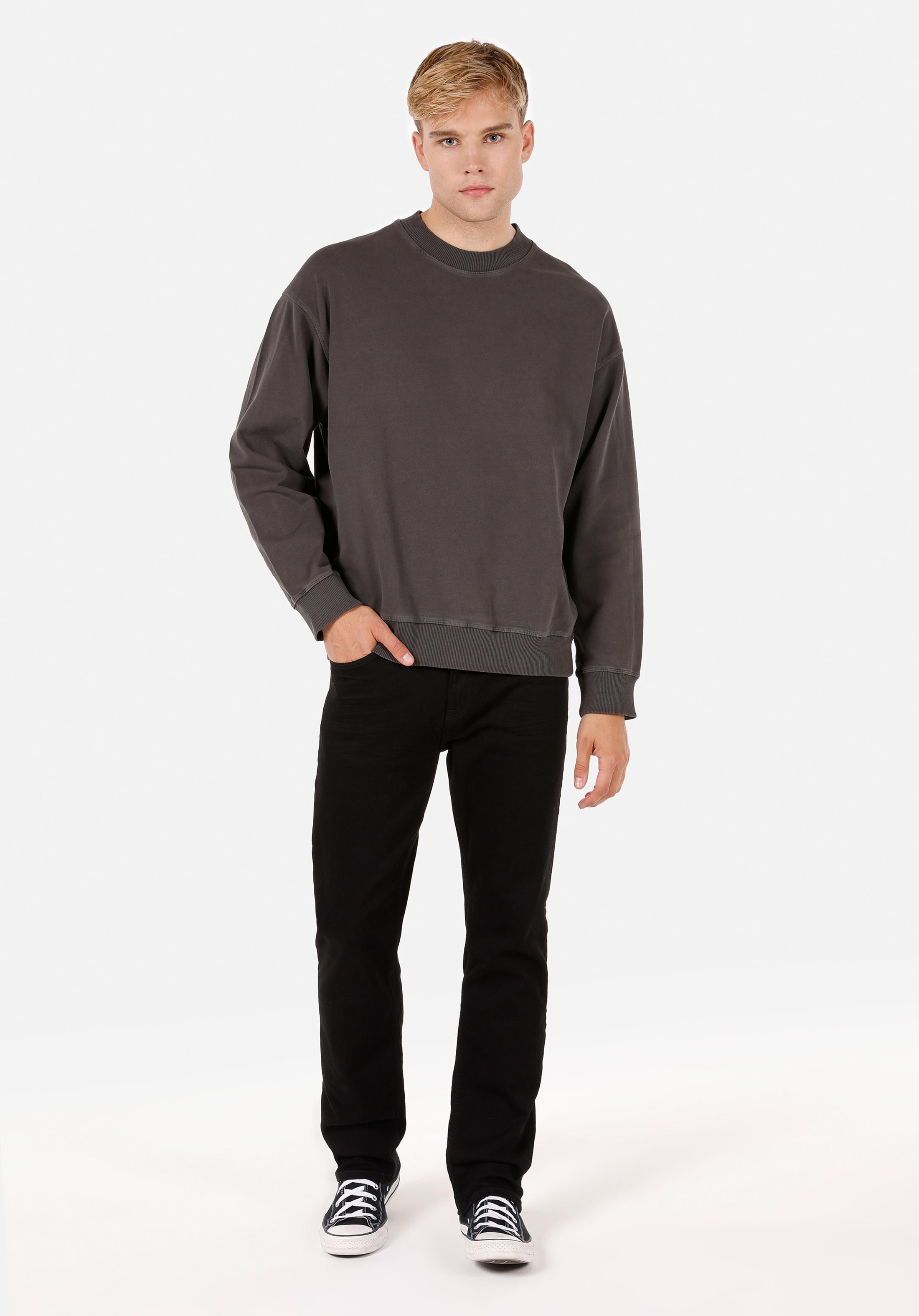 Oversize Fit   Erkek Antrasit Sweatshirt
