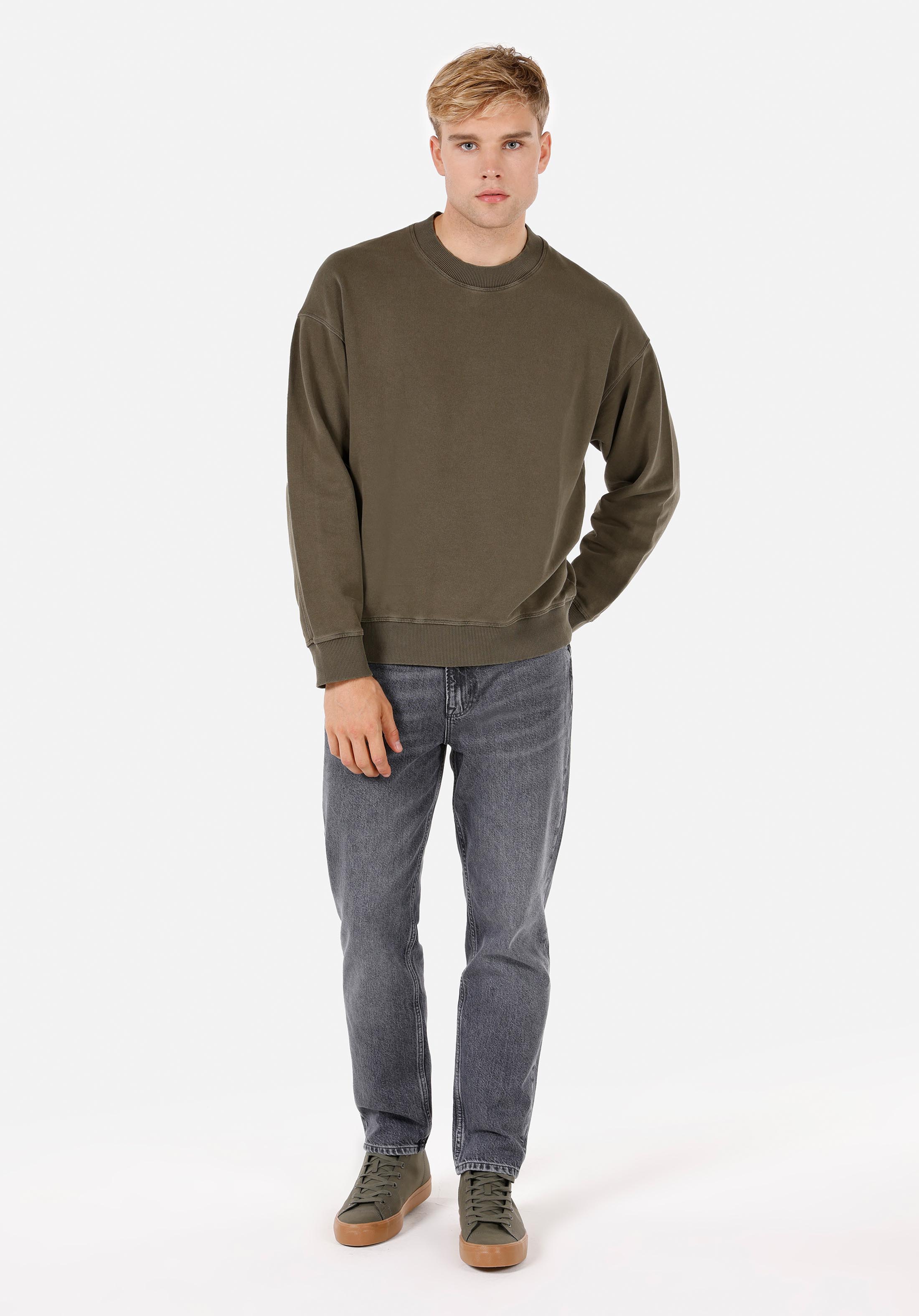 Oversize Fit   Erkek Yeşil Sweatshirt