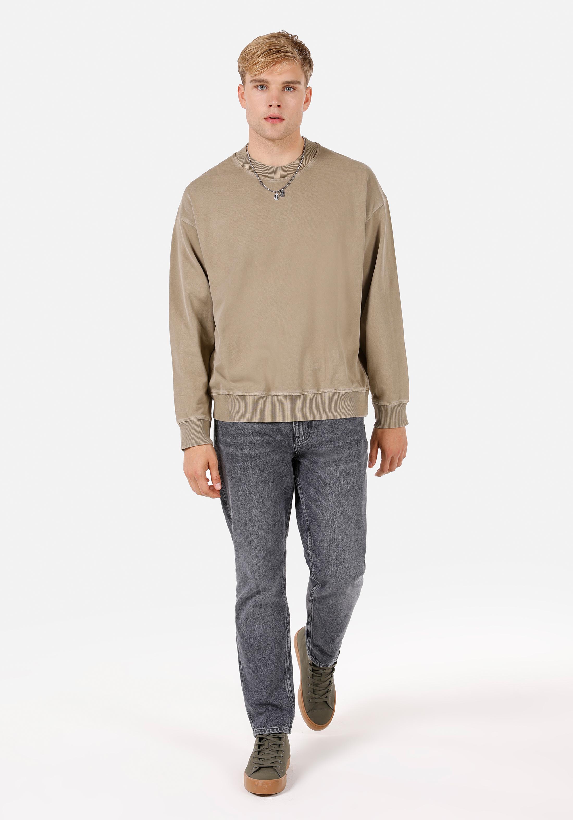 Oversize Fit   Erkek Gri Sweatshirt