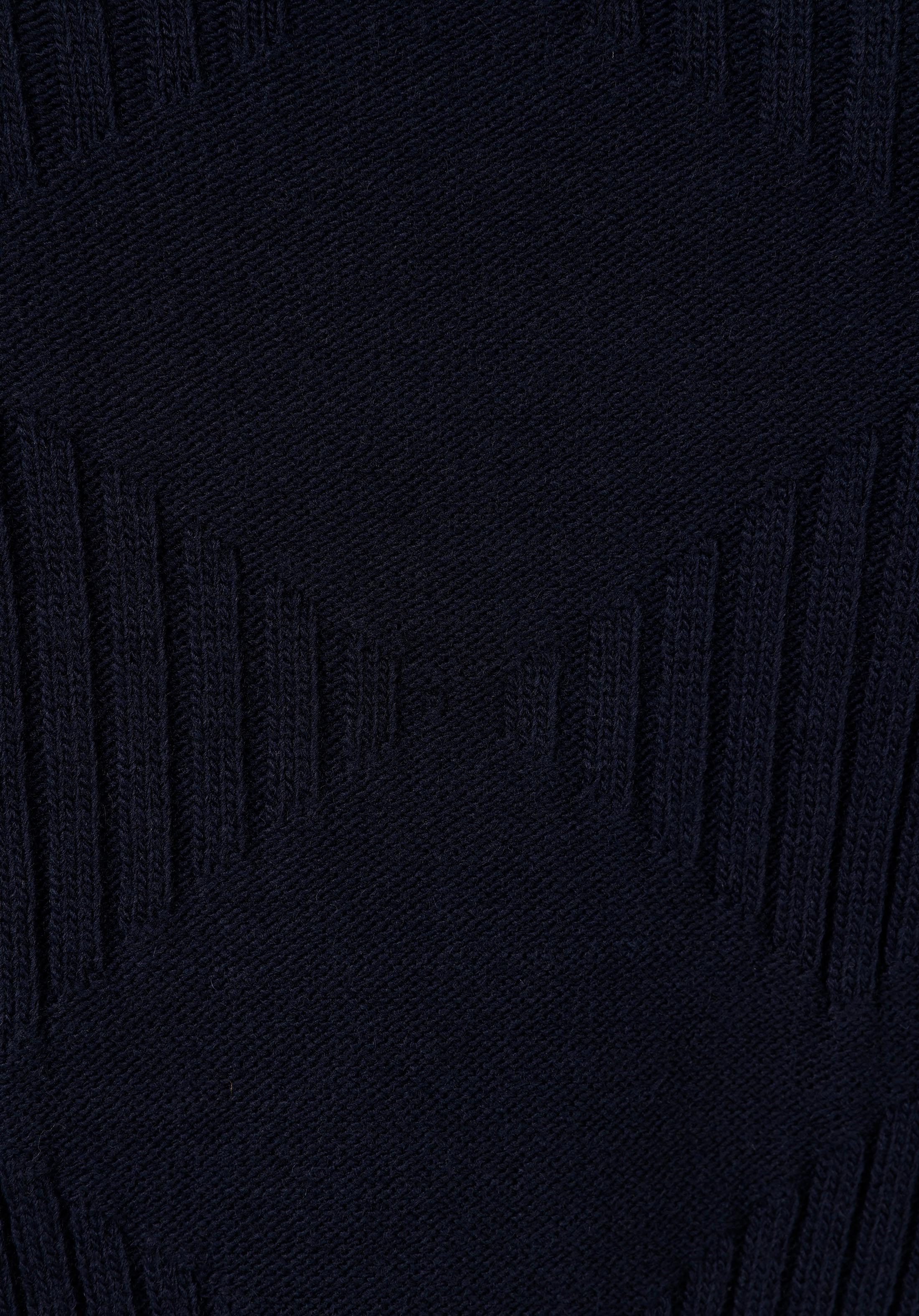 Regular Fit Yuvarlak Yaka Jakarlı Erkek Lacivert Triko Kazak