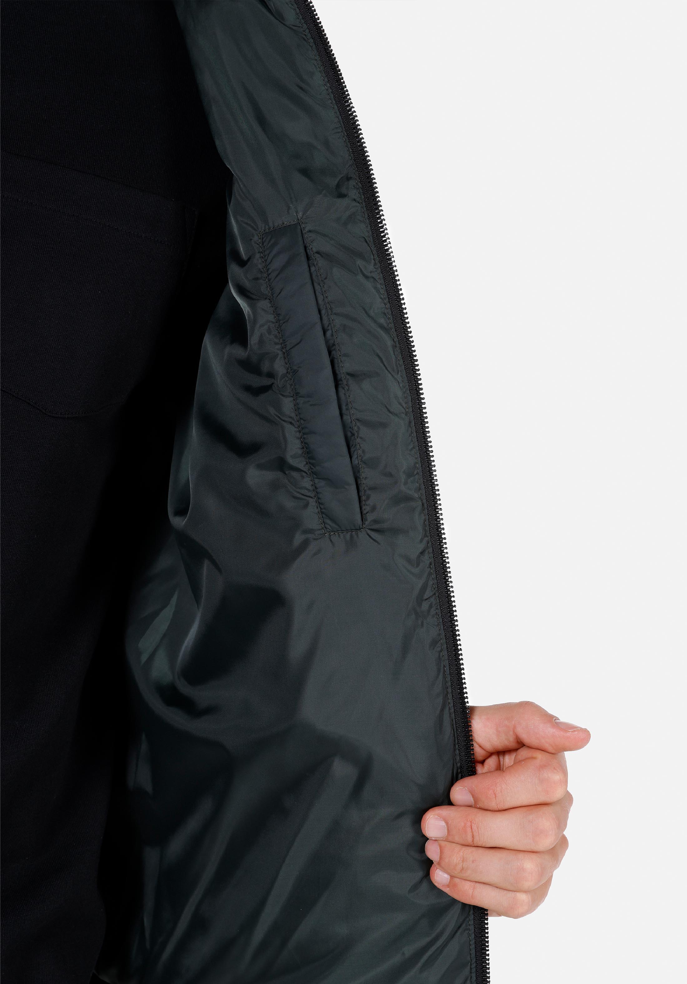 Slim Fit     Erkek Yeşil Mont