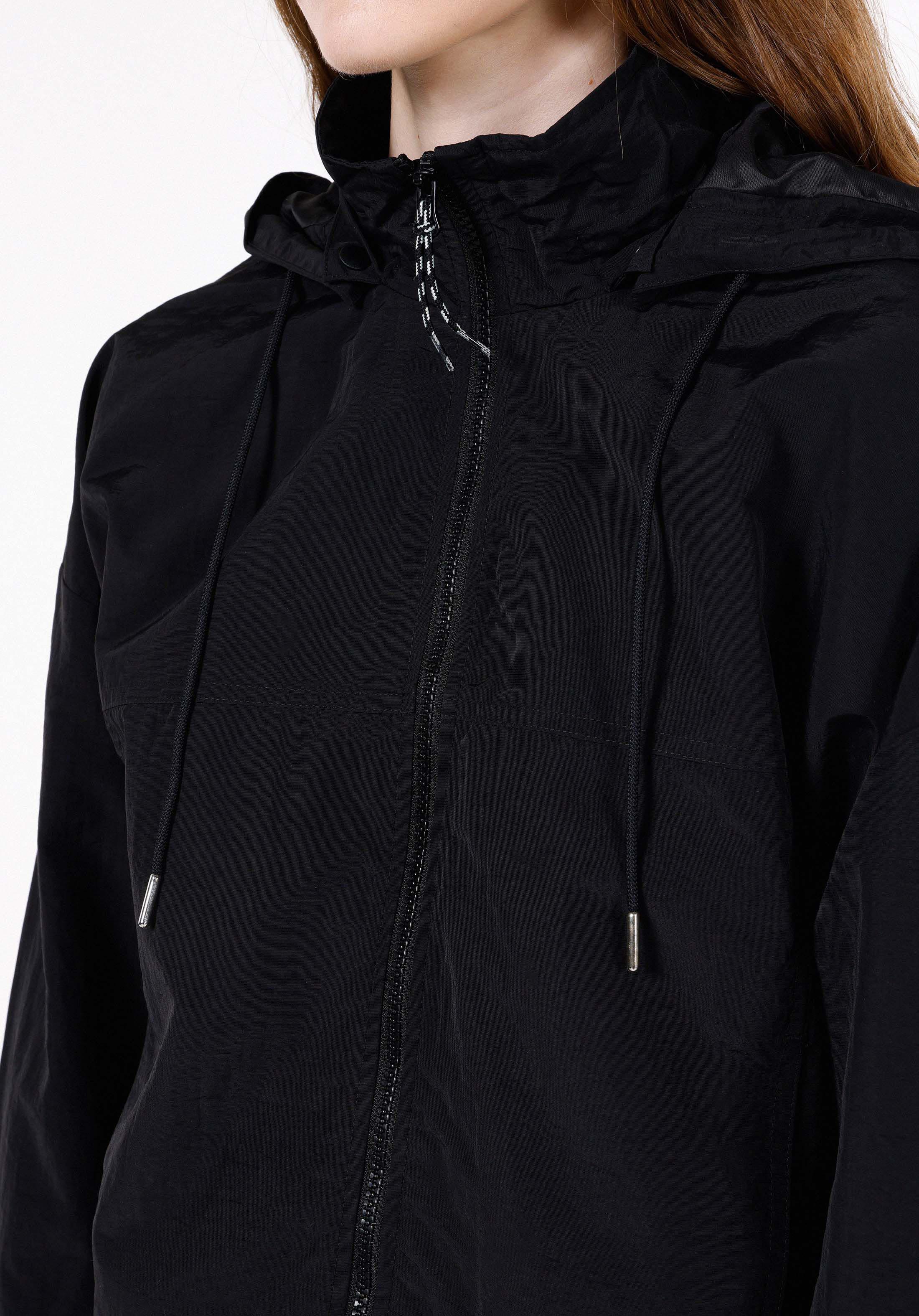 Regular Fit     Kadın Siyah Yağmurluk