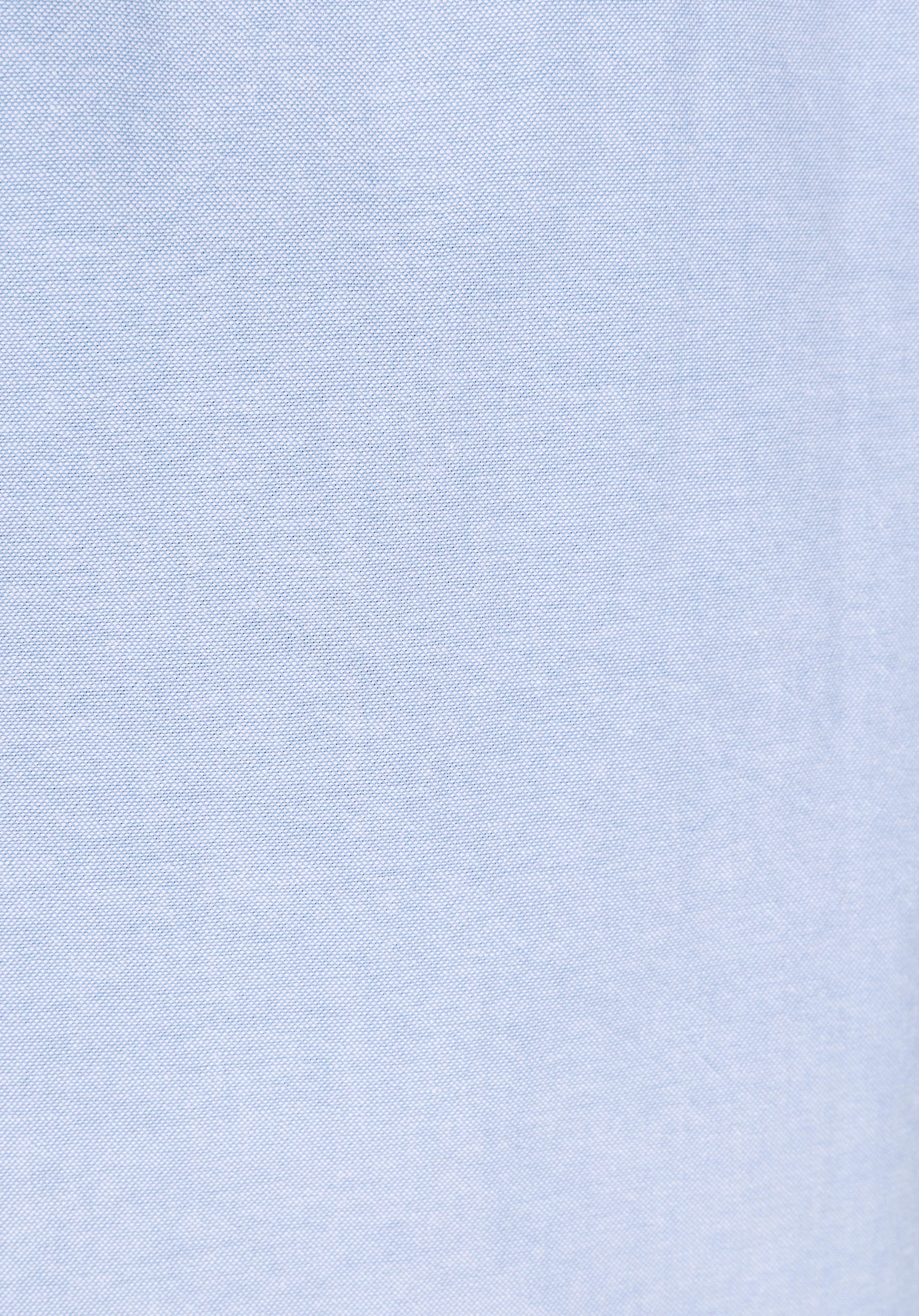 Regular Fit Shirt Neck Düz Erkek Mavi Uzun Kol Gömlek