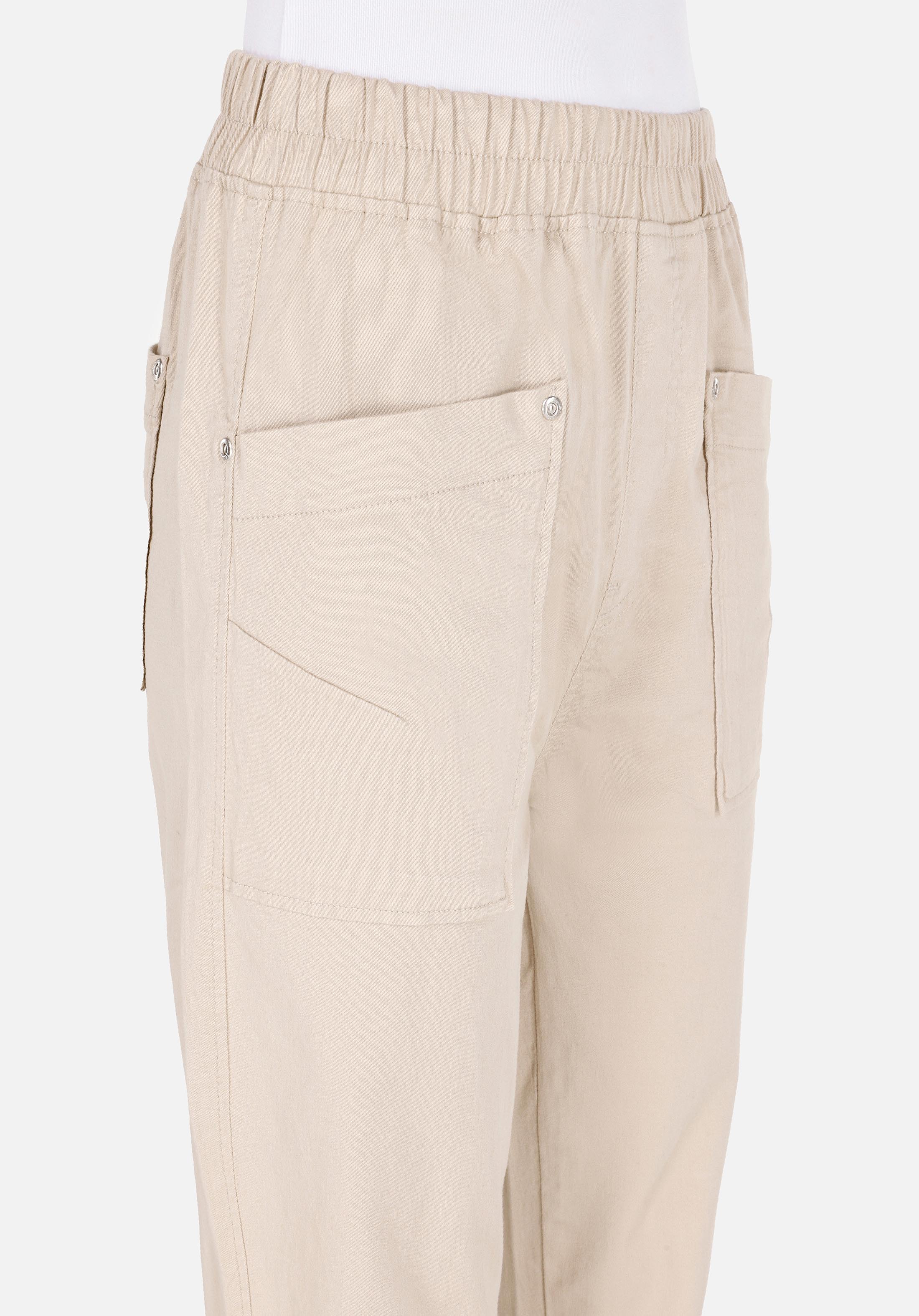 Regular Fit Düşük Bel Düz Paça Kadın Bej  Pantolon
