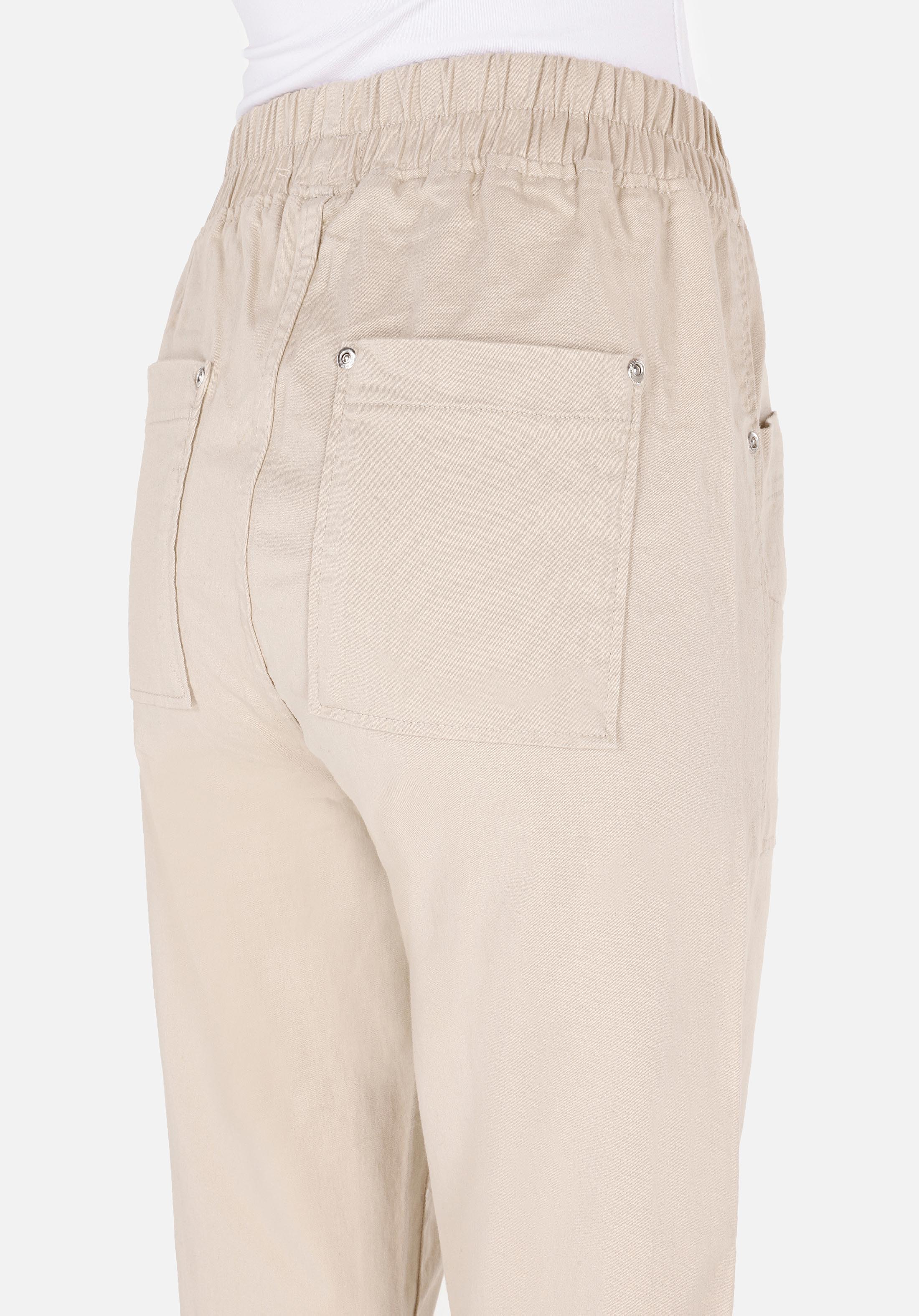 Regular Fit Düşük Bel Düz Paça Kadın Bej  Pantolon