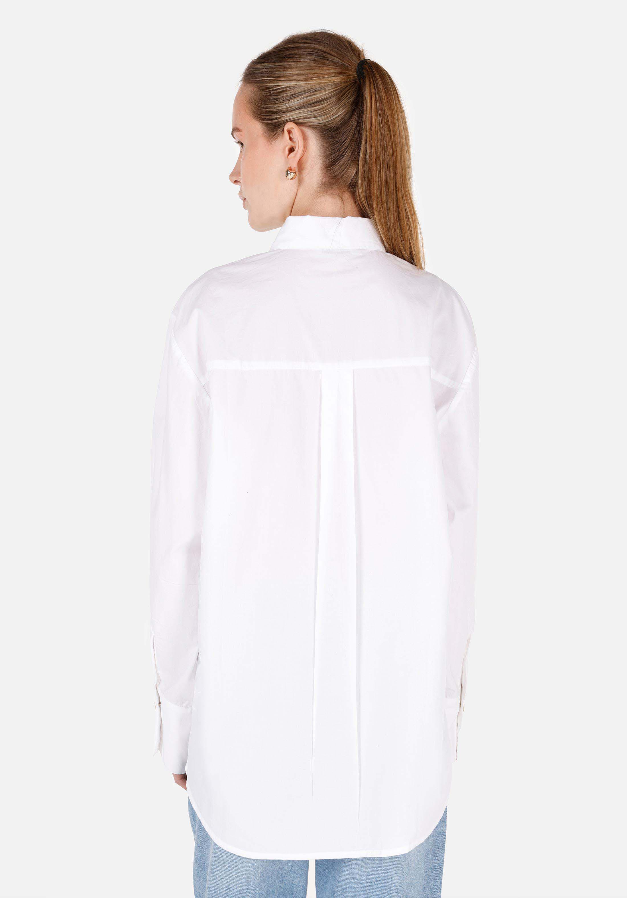 Relax Fit Shirt Neck  Kadın Beyaz Uzun Kol Gömlek