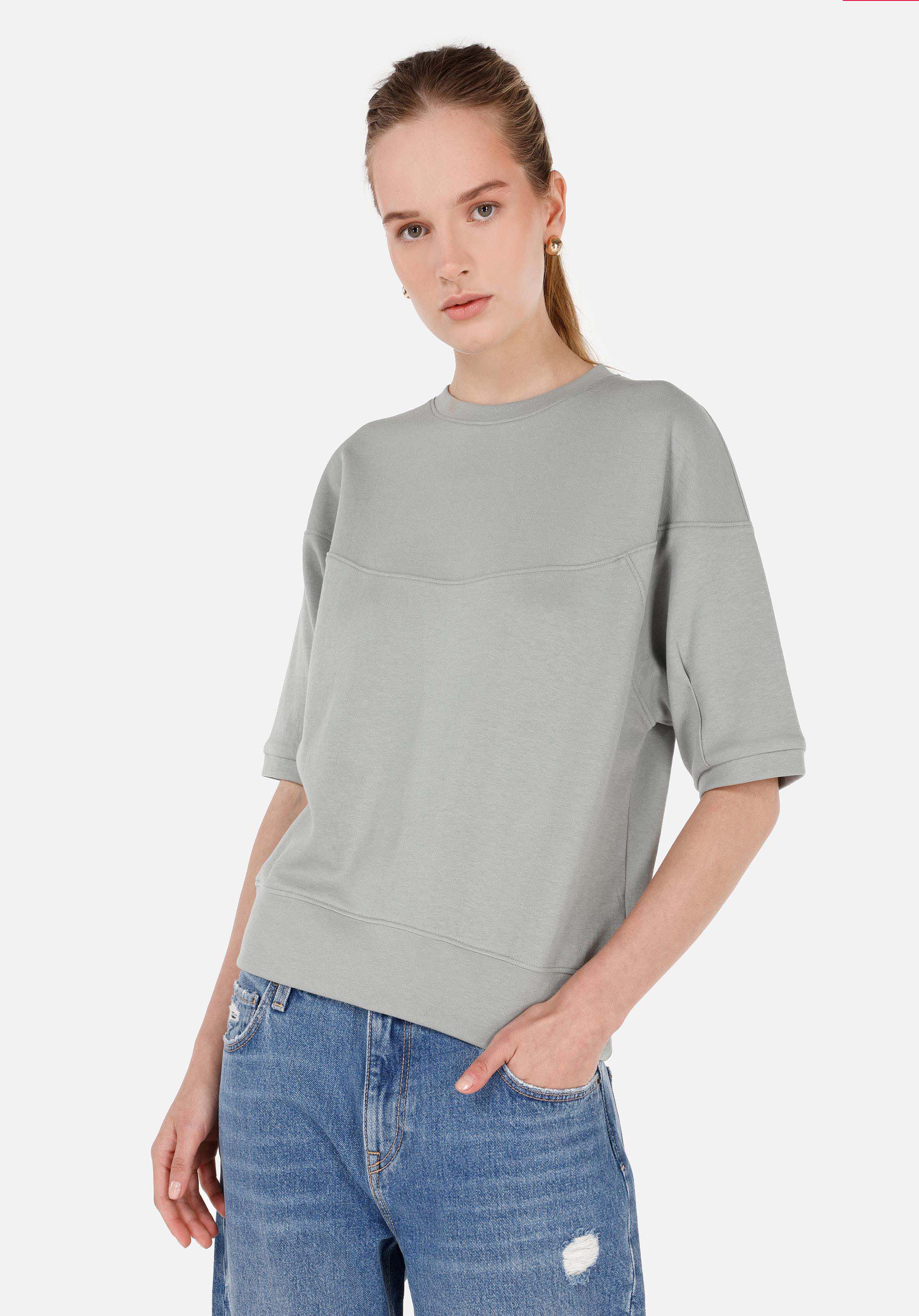 Regular Fit Yuvarlak Yaka Düz Kadın Yeşil Kısa Kol Tişört