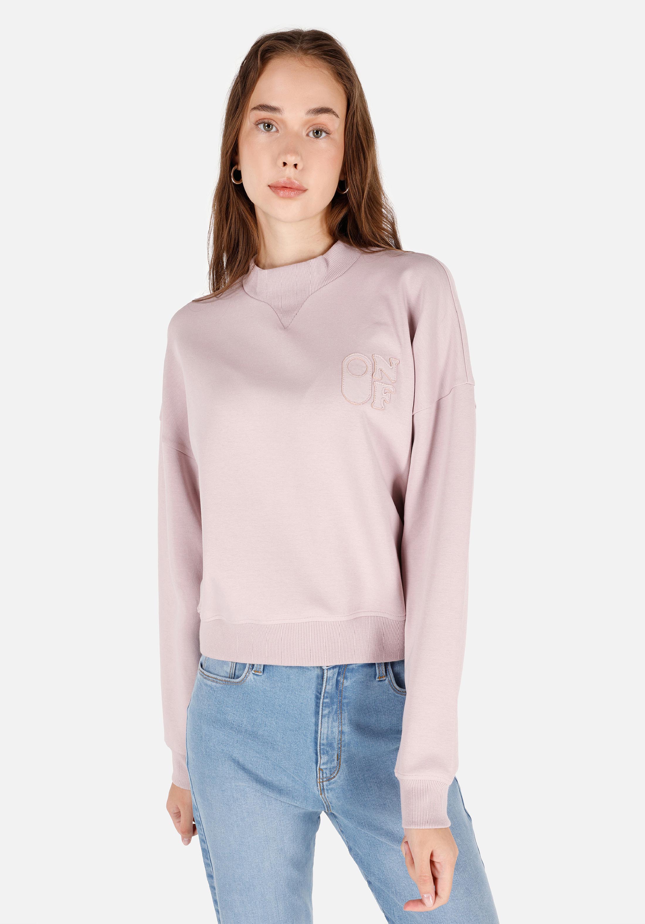 Regular Fit Yuvarlak Yaka  Kadın Pembe Sweatshirt