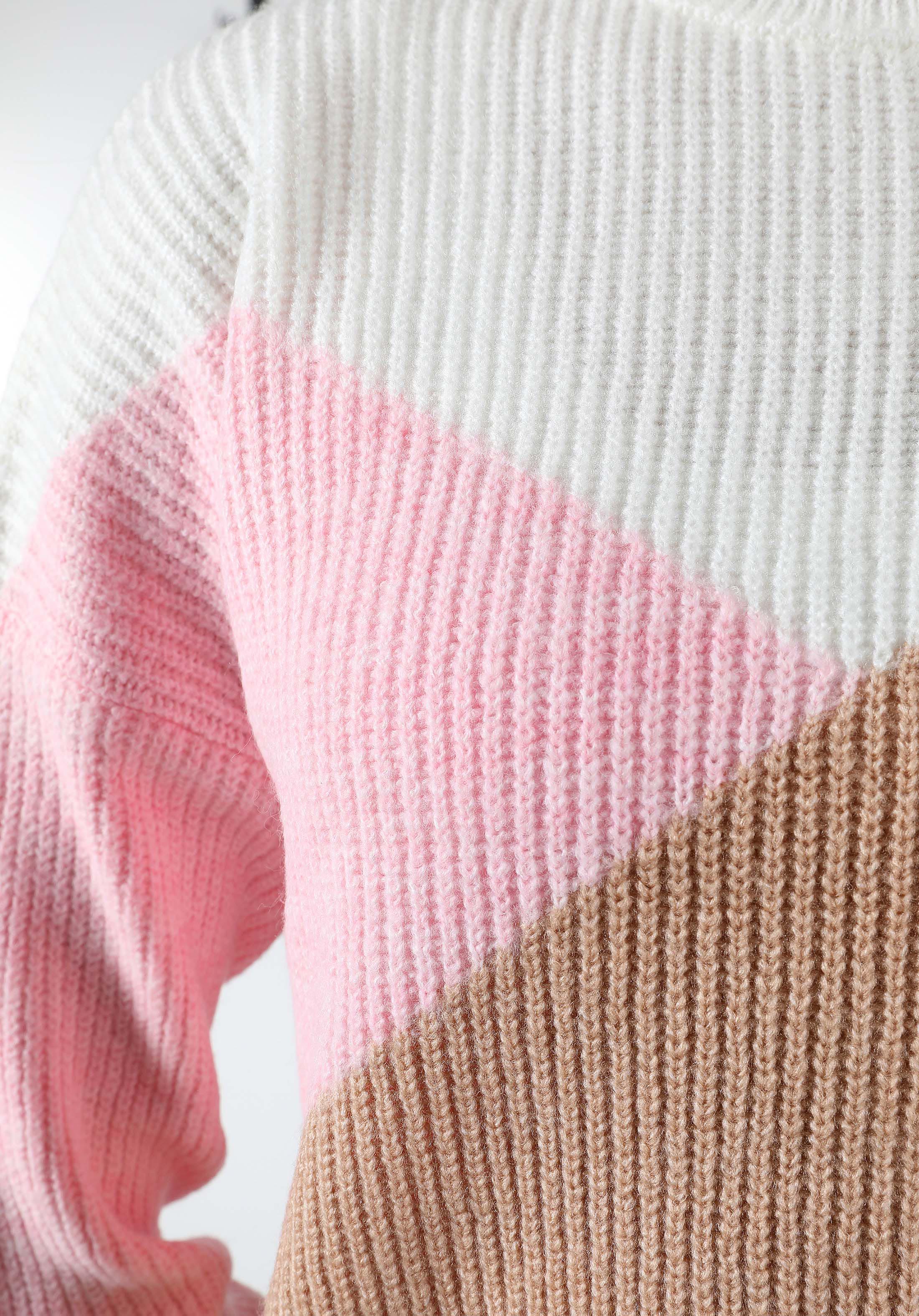 Comfort Fit Yuvarlak Yaka Düz Kadın Çok Renkli Kazak