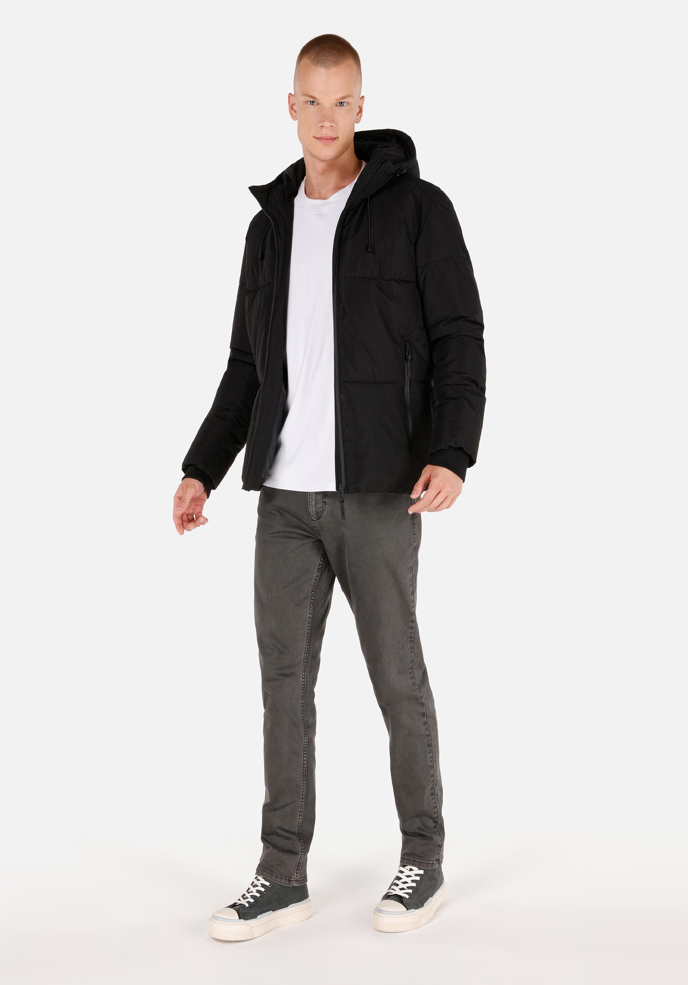 Slim Fit     Erkek Siyah Mont