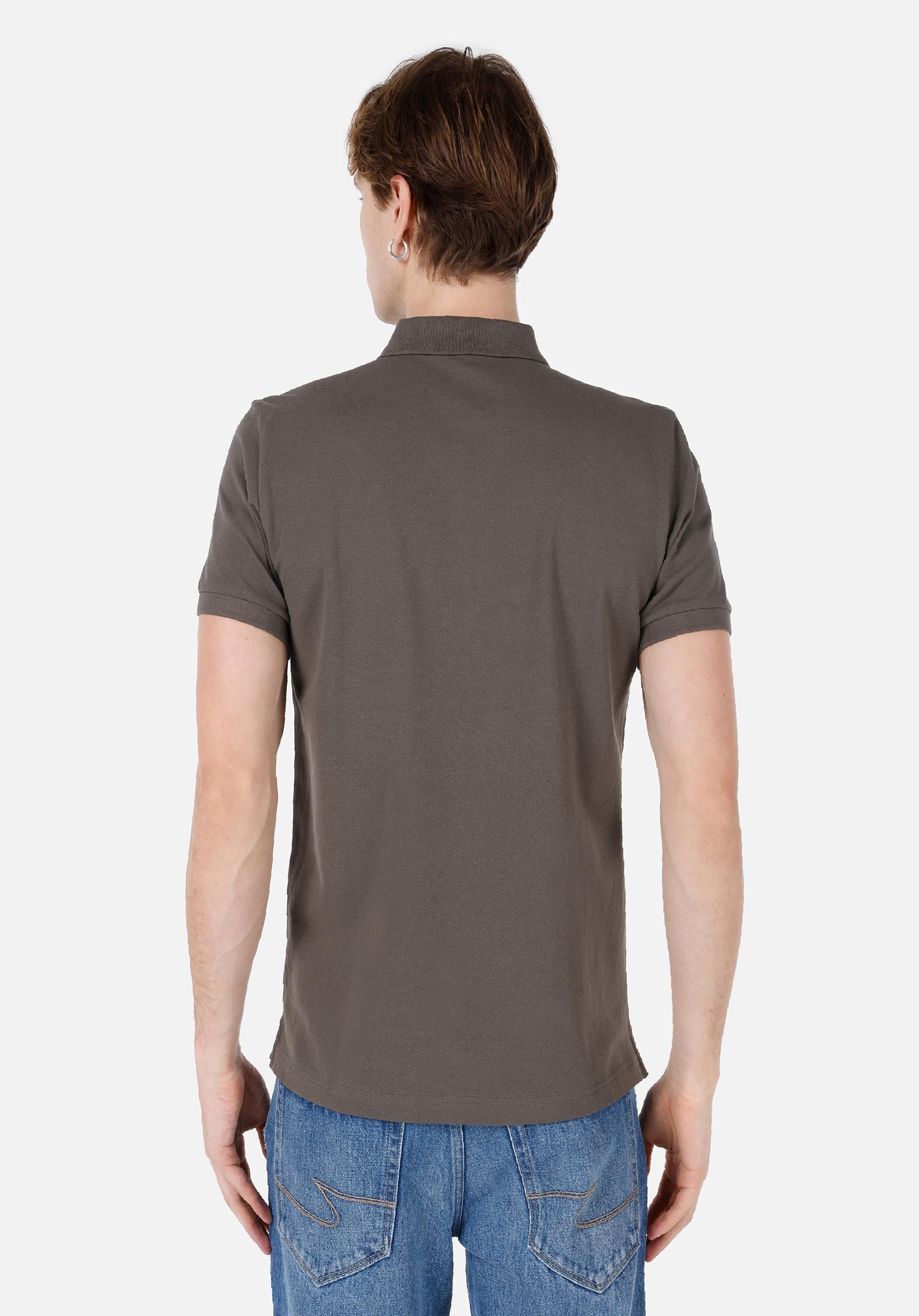 Classic Fit Polo Yaka Düz Erkek Yeşil Kısa Kol Tişört