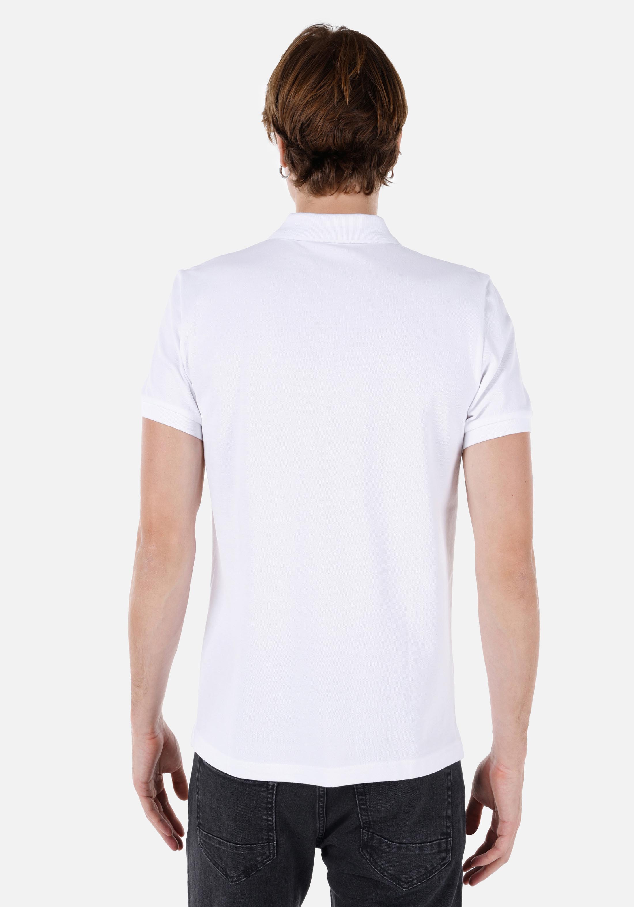 Classic Fit Polo Yaka Düz Erkek Beyaz Kısa Kol Tişört