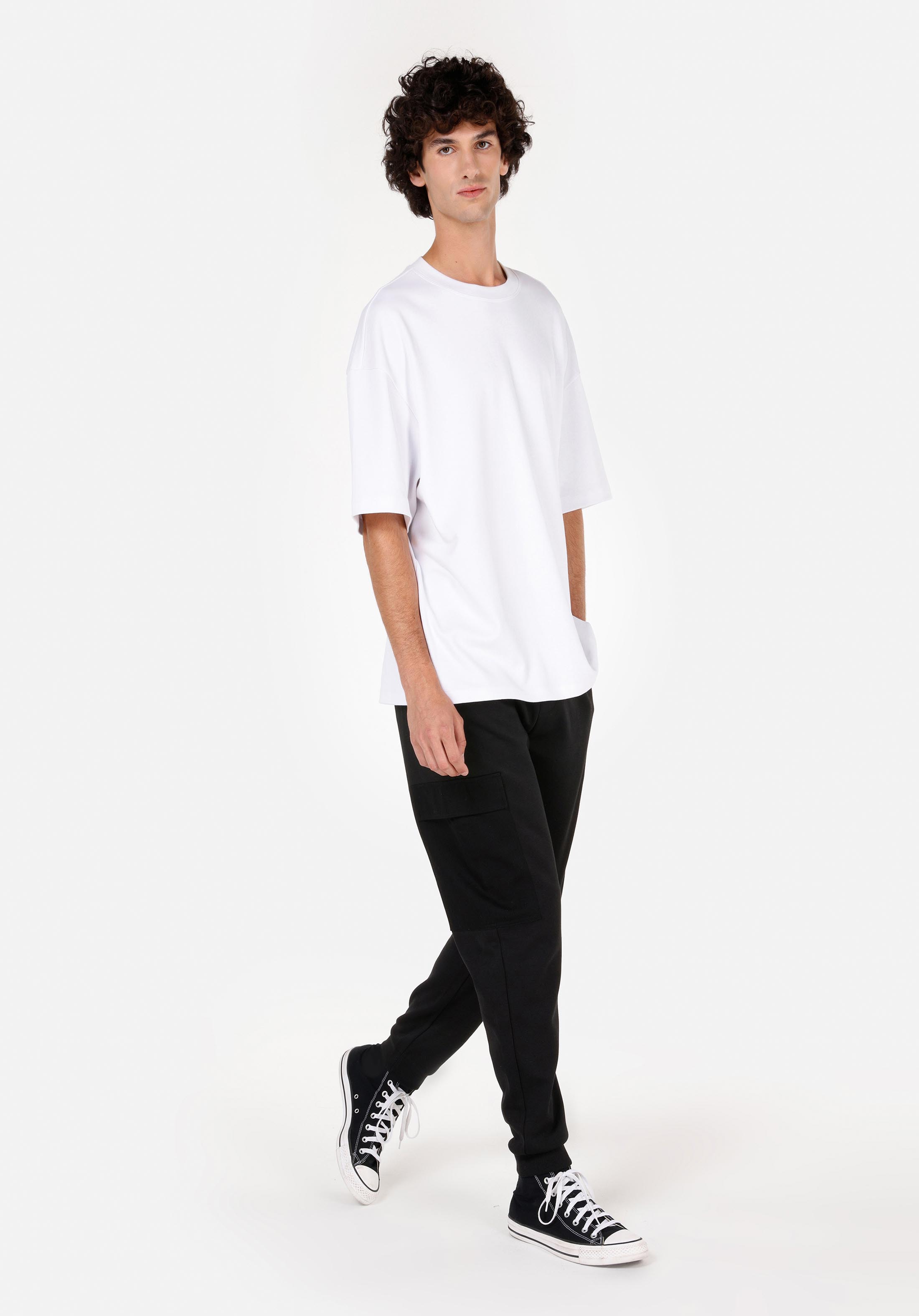 Slim Fit Orta Bel  Erkek Siyah Eşofman Altı
