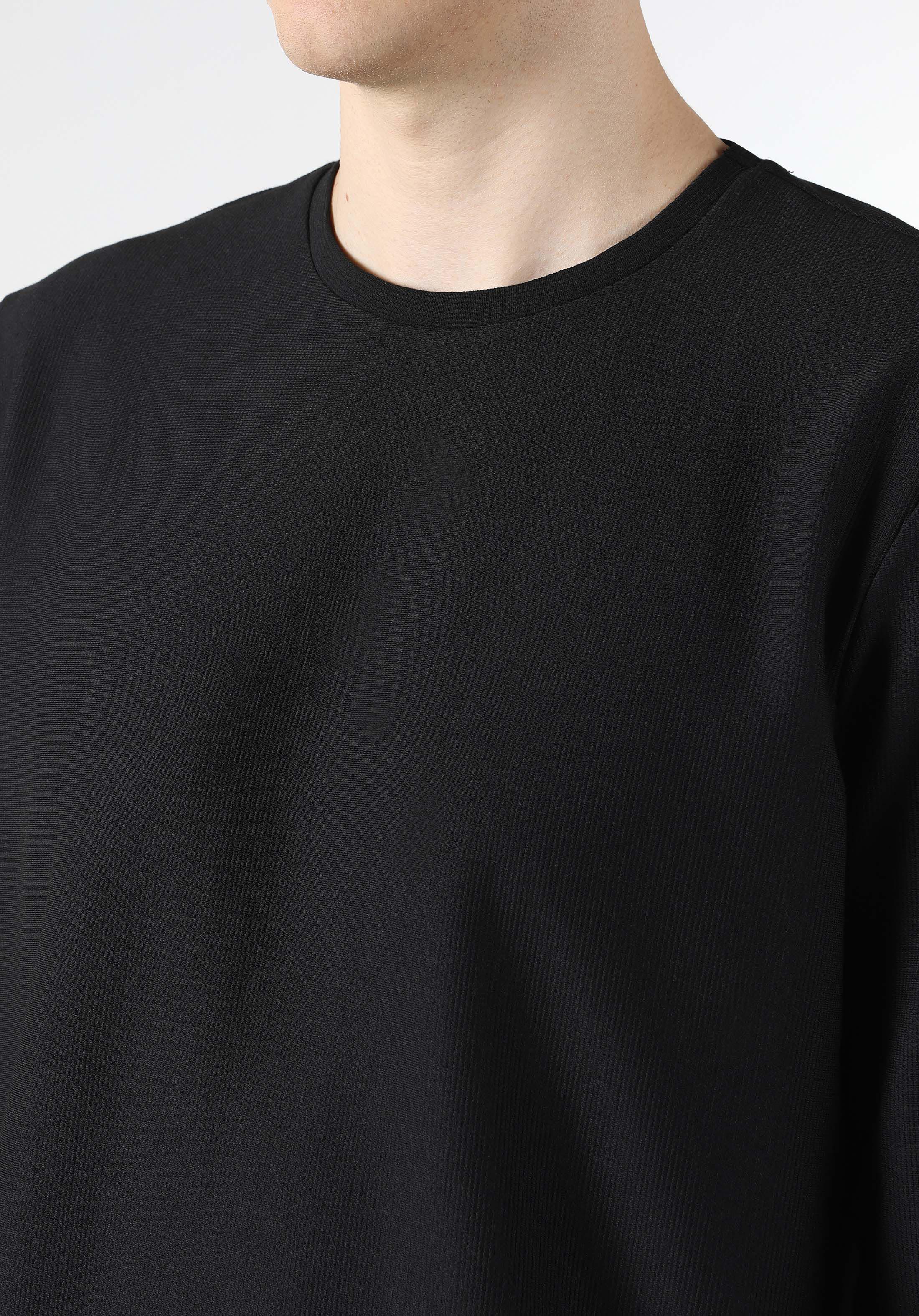 Regular Fit Yuvarlak Yaka  Erkek Siyah Uzun Kol Tişört Cl1062460