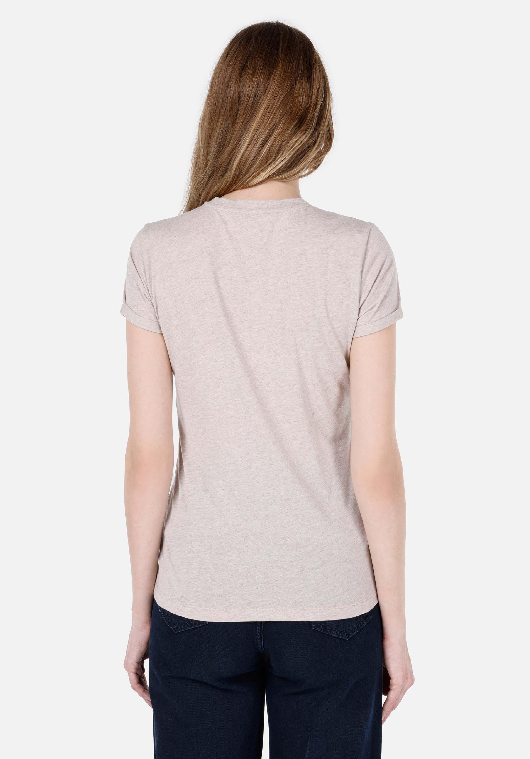 Slim Fit Yuvarlak Yaka  Kadın Gri Kısa Kol Tişört