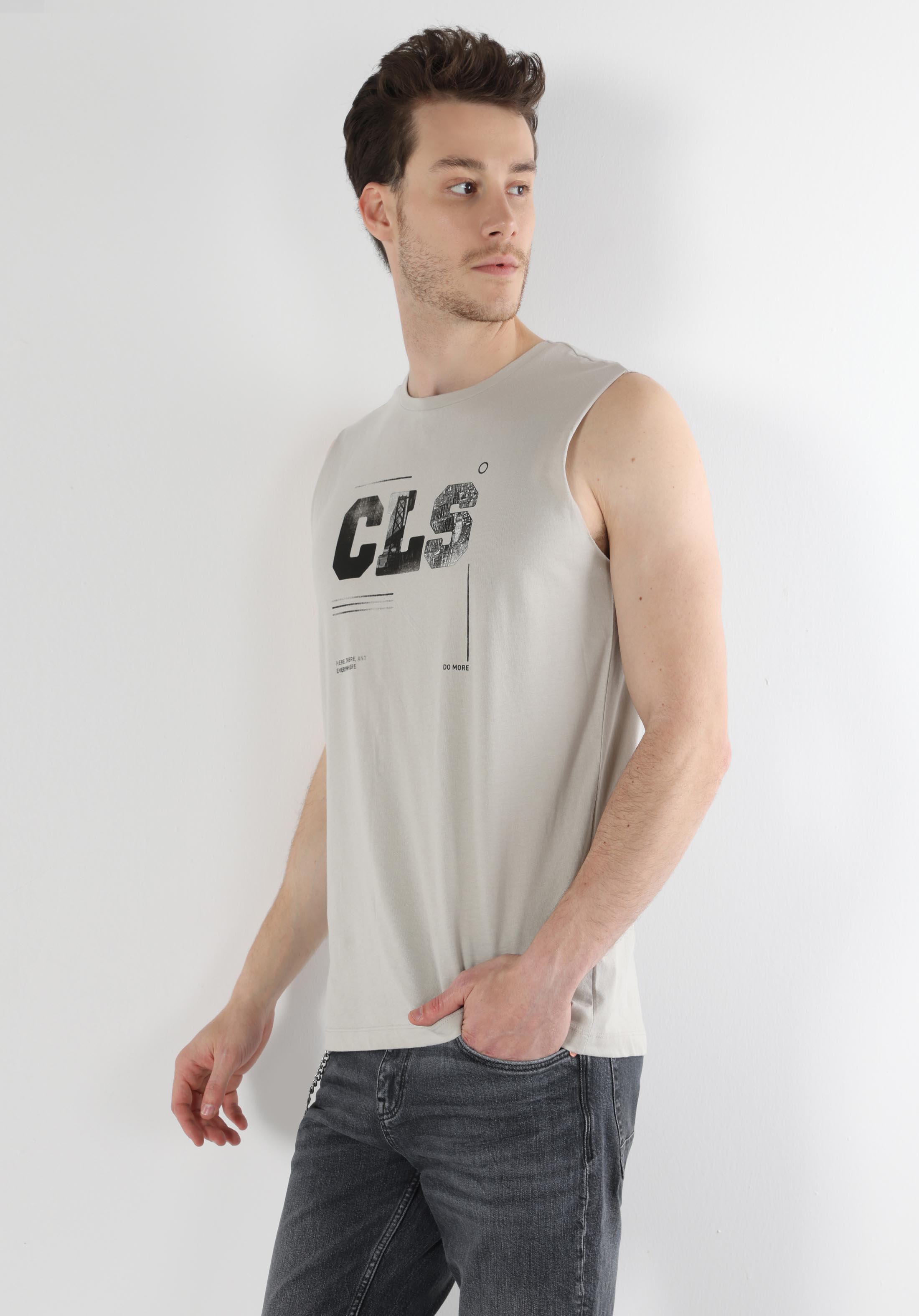 Regular Fit   Erkek Gri Atlet