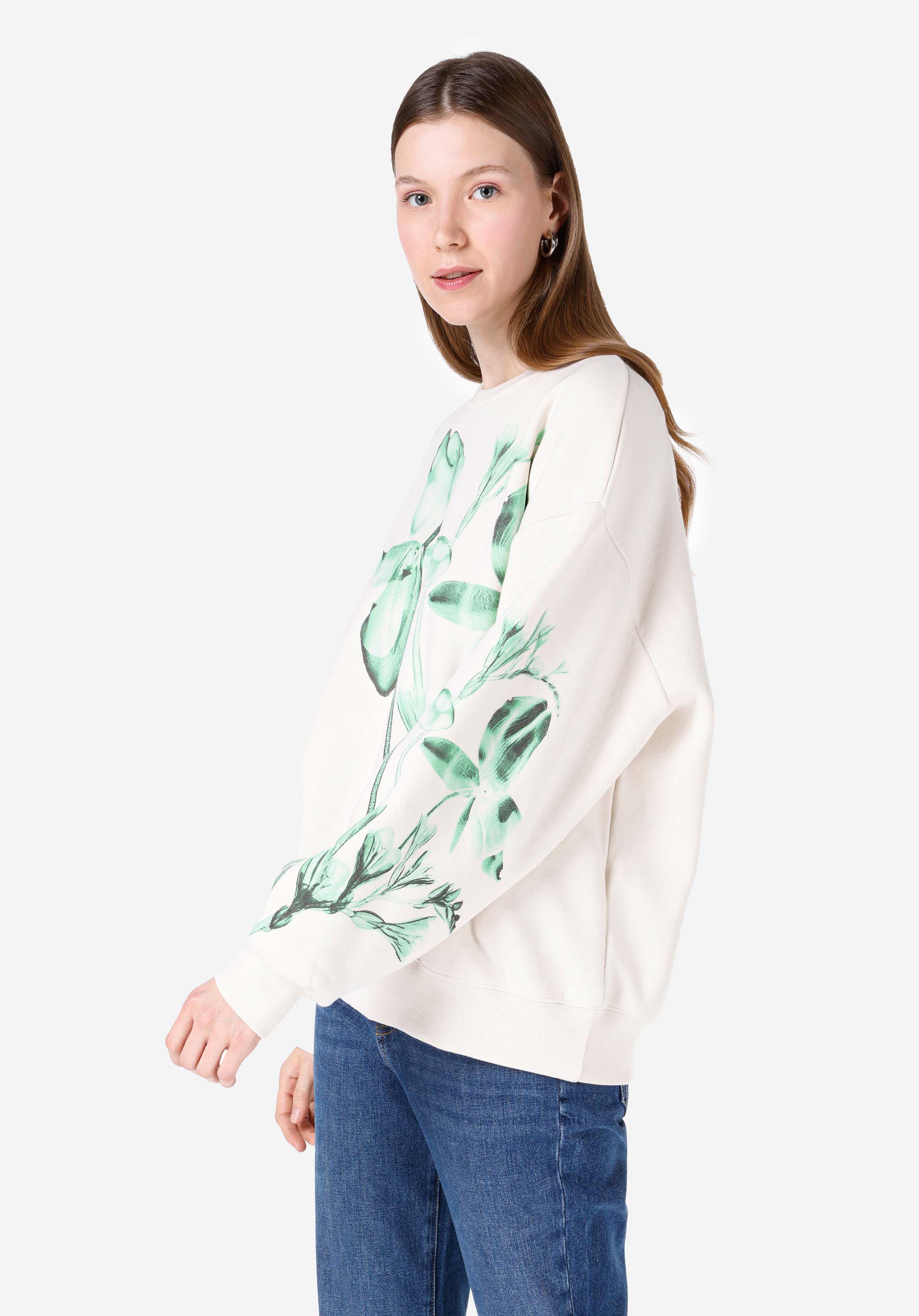 Comfort Fit   Kadın Ekru Sweatshirt