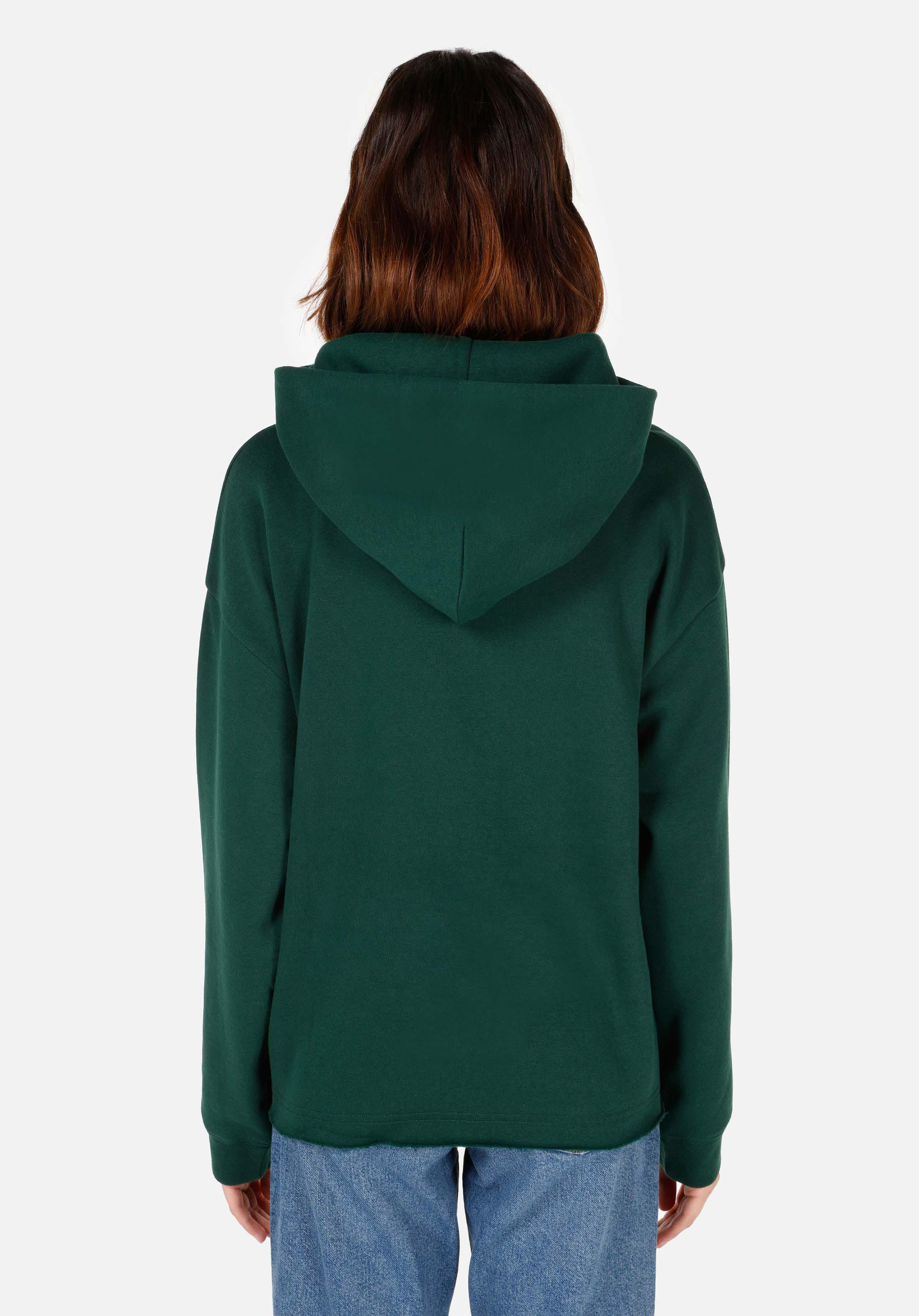 Comfort Fit Kapüşonlu  Kadın Yeşil Sweatshirt