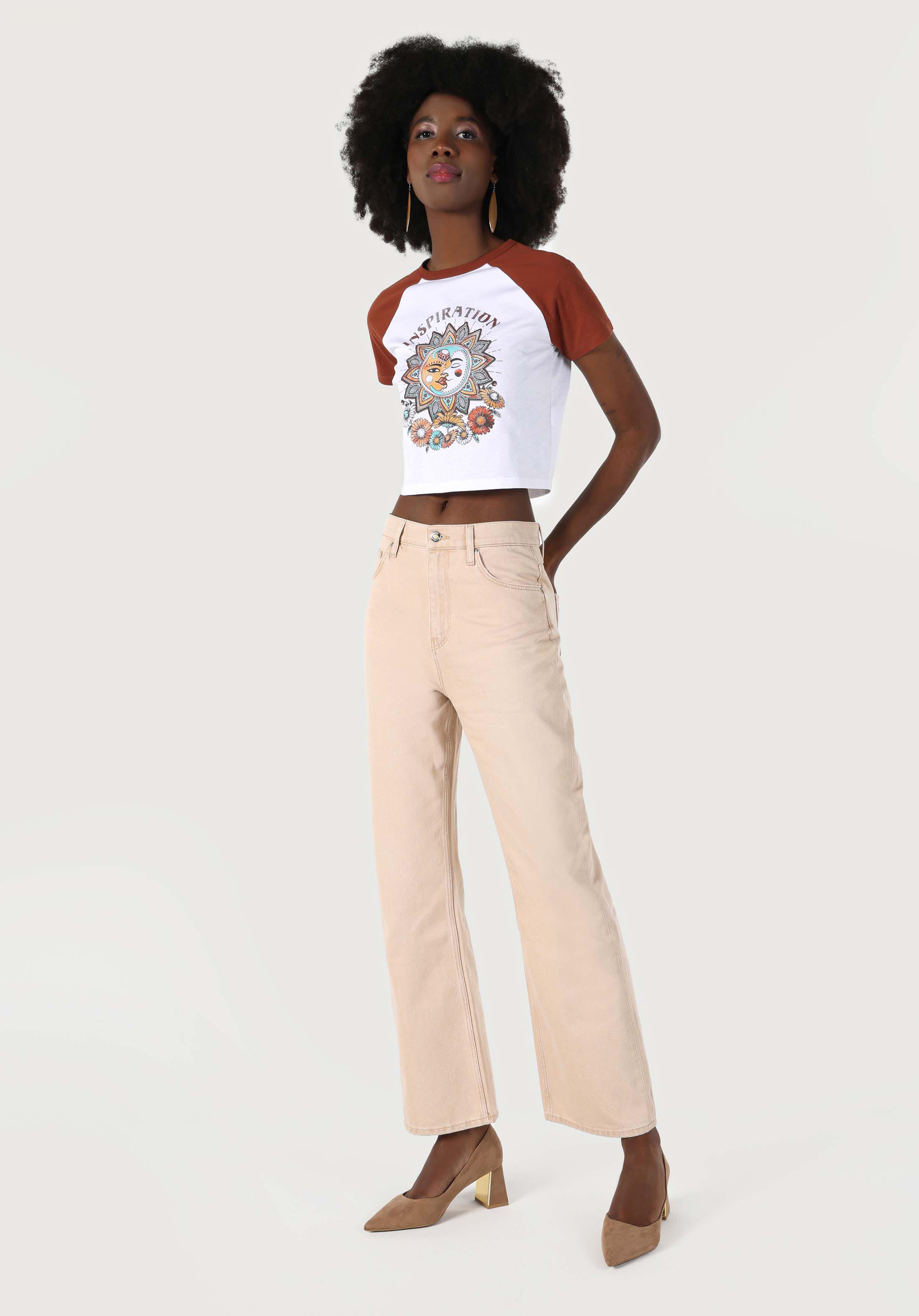 Slim Fit Yuvarlak Yaka  Kadın Beyaz Kısa Kol Tişört