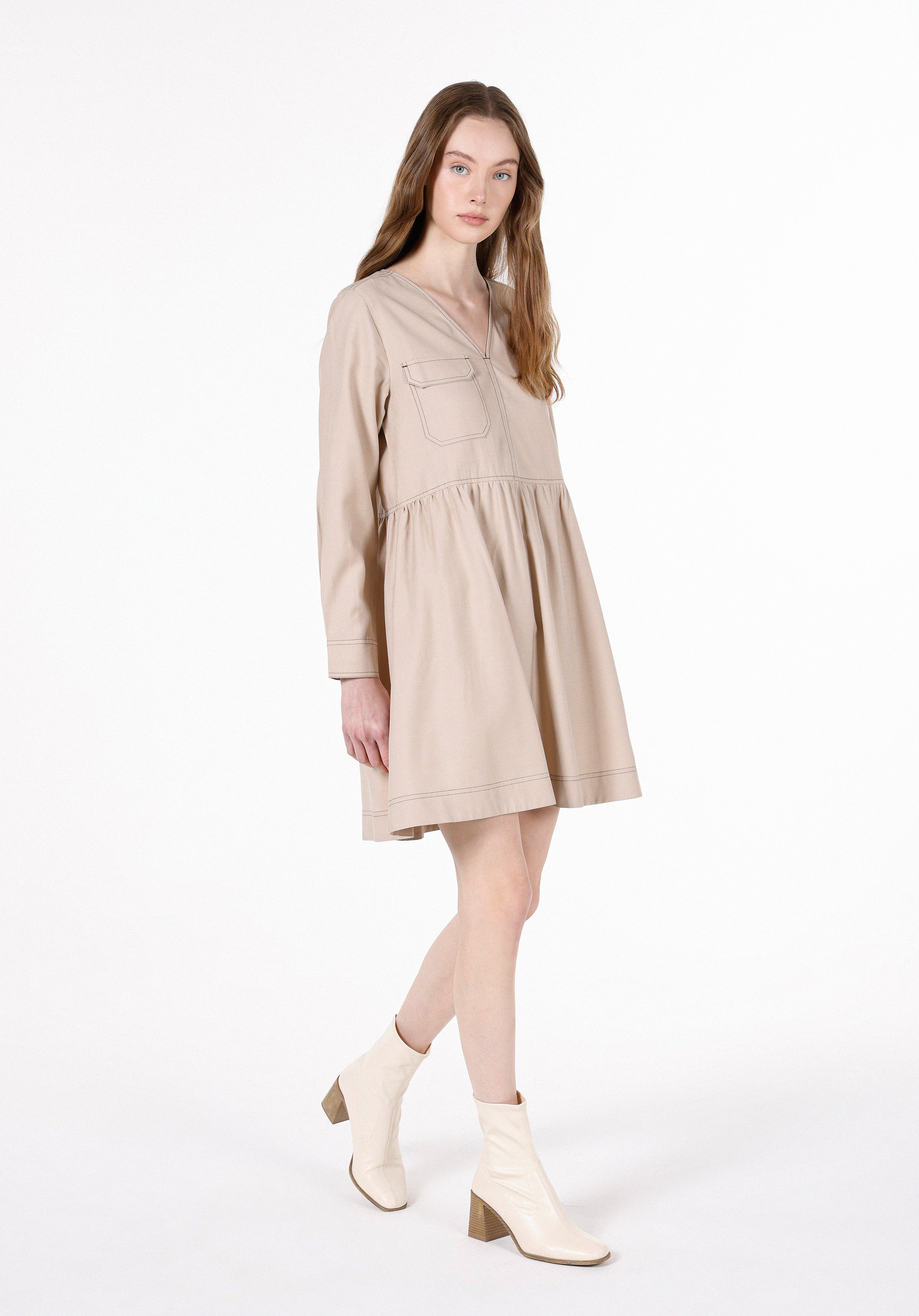 Regular Fit  Kadın Vizon  Elbise