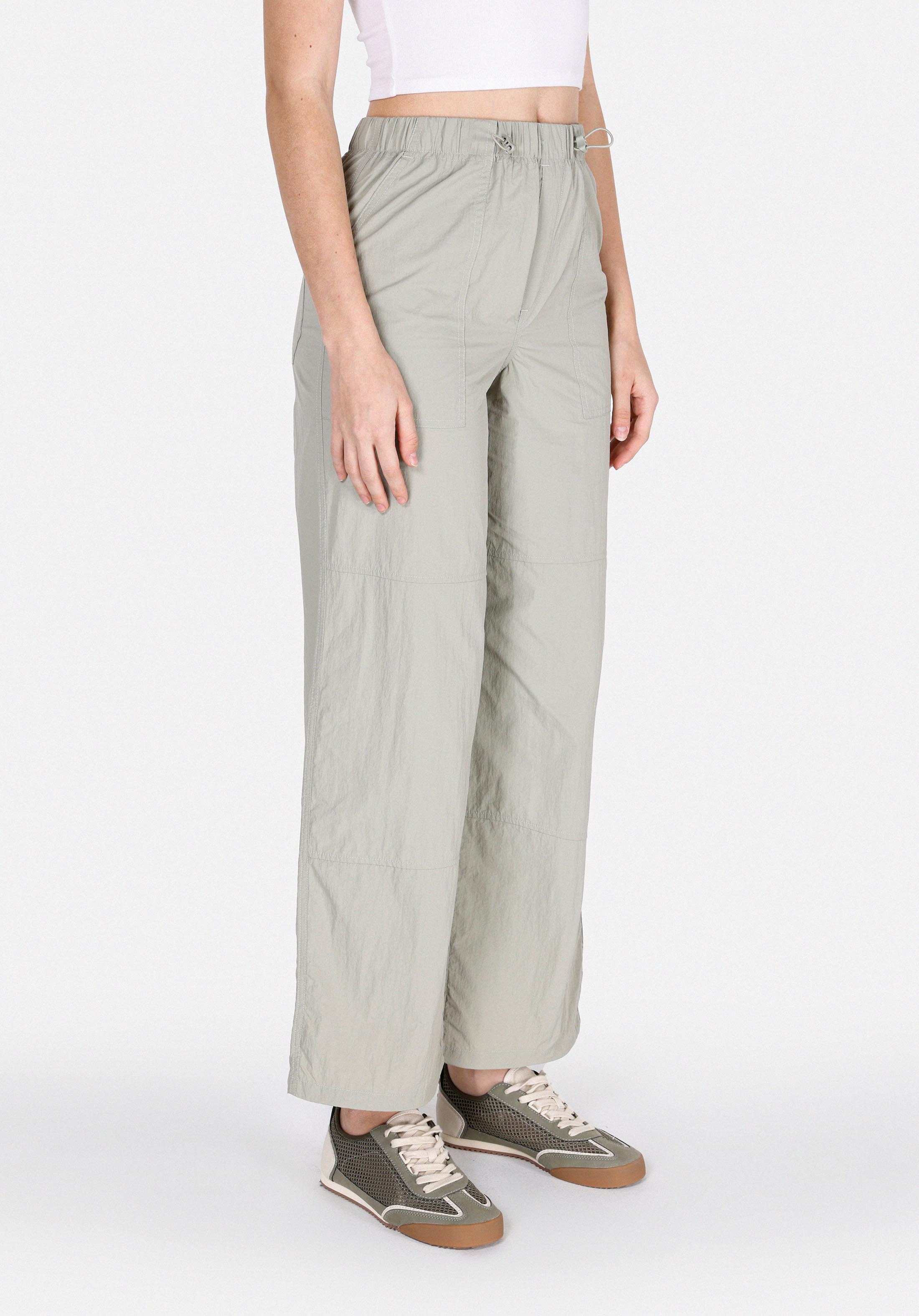 Regular Fit Yüksel Bel Geniş Paça Kadın Yeşil  Pantolon