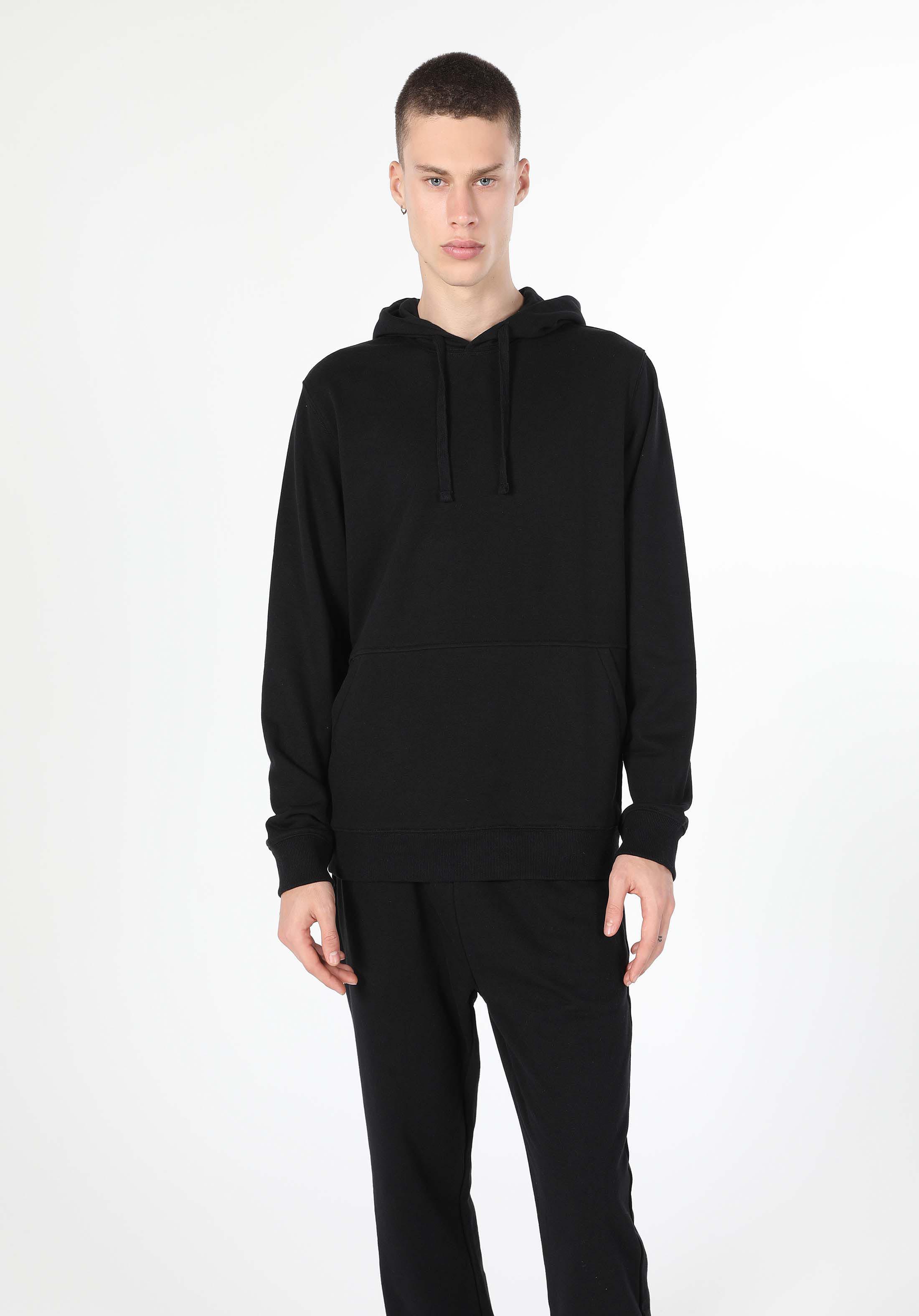 Regular Fit   Erkek Siyah Sweatshirt