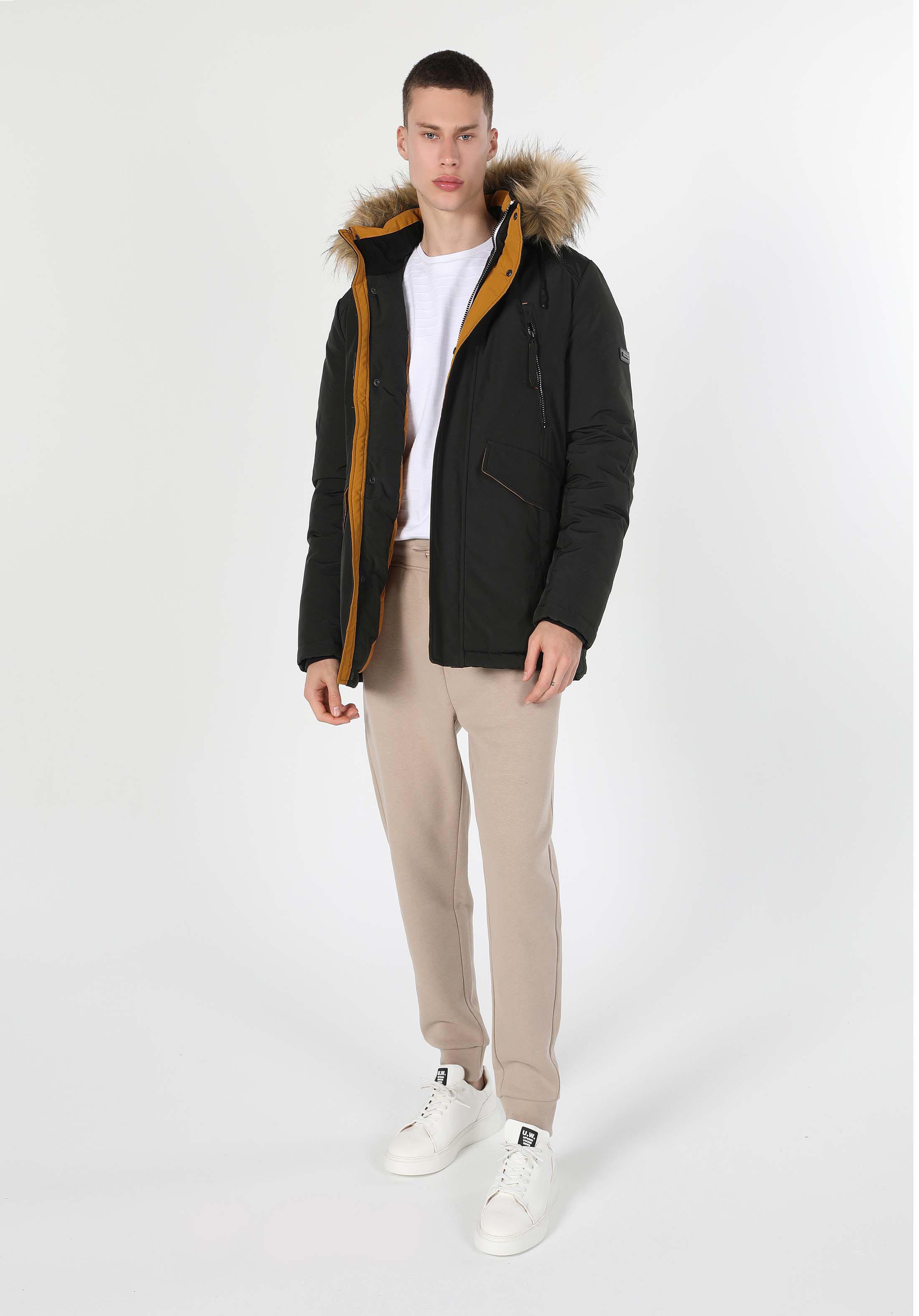 Regular Fit     Erkek Yeşil Mont