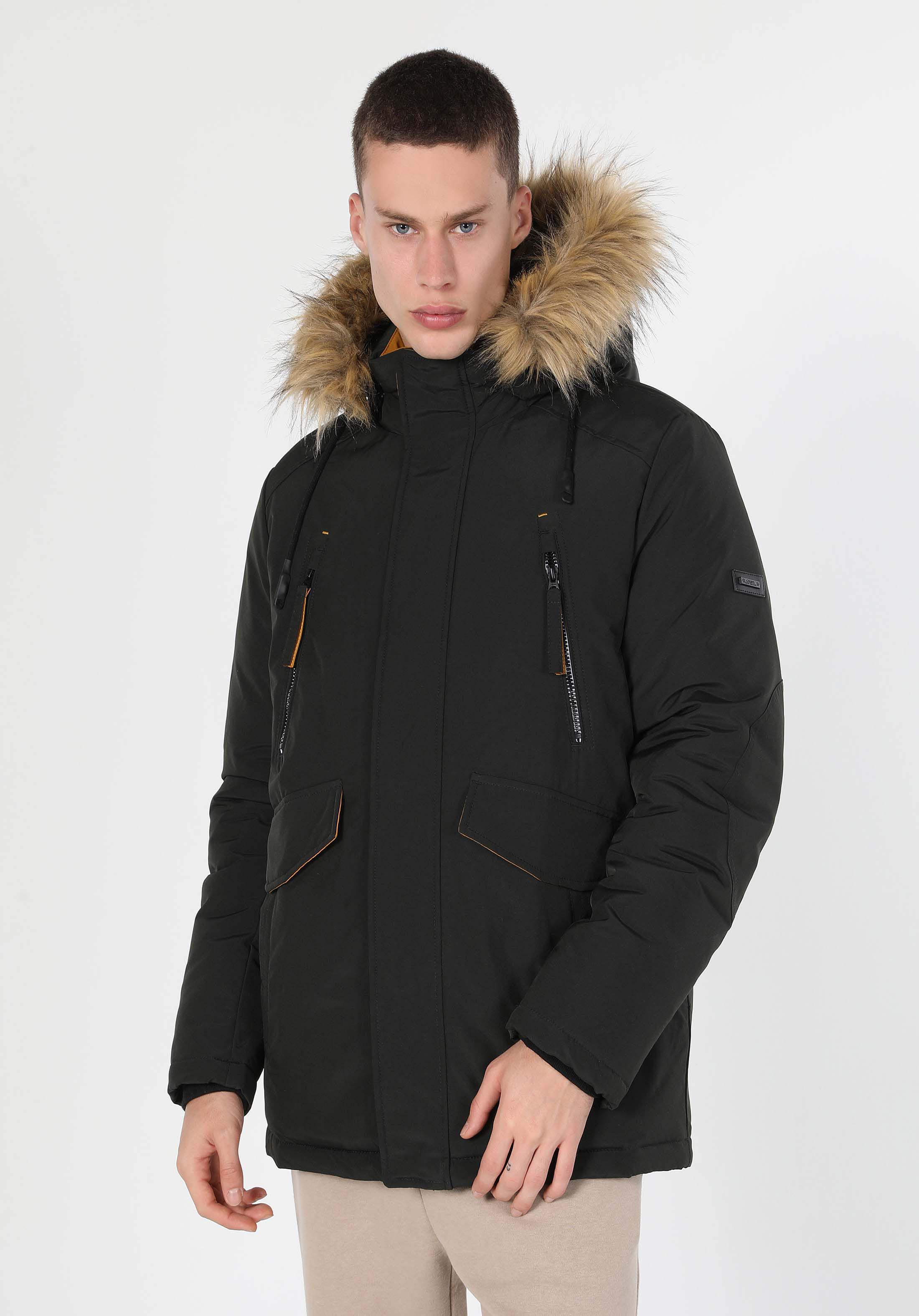 Regular Fit     Erkek Yeşil Mont