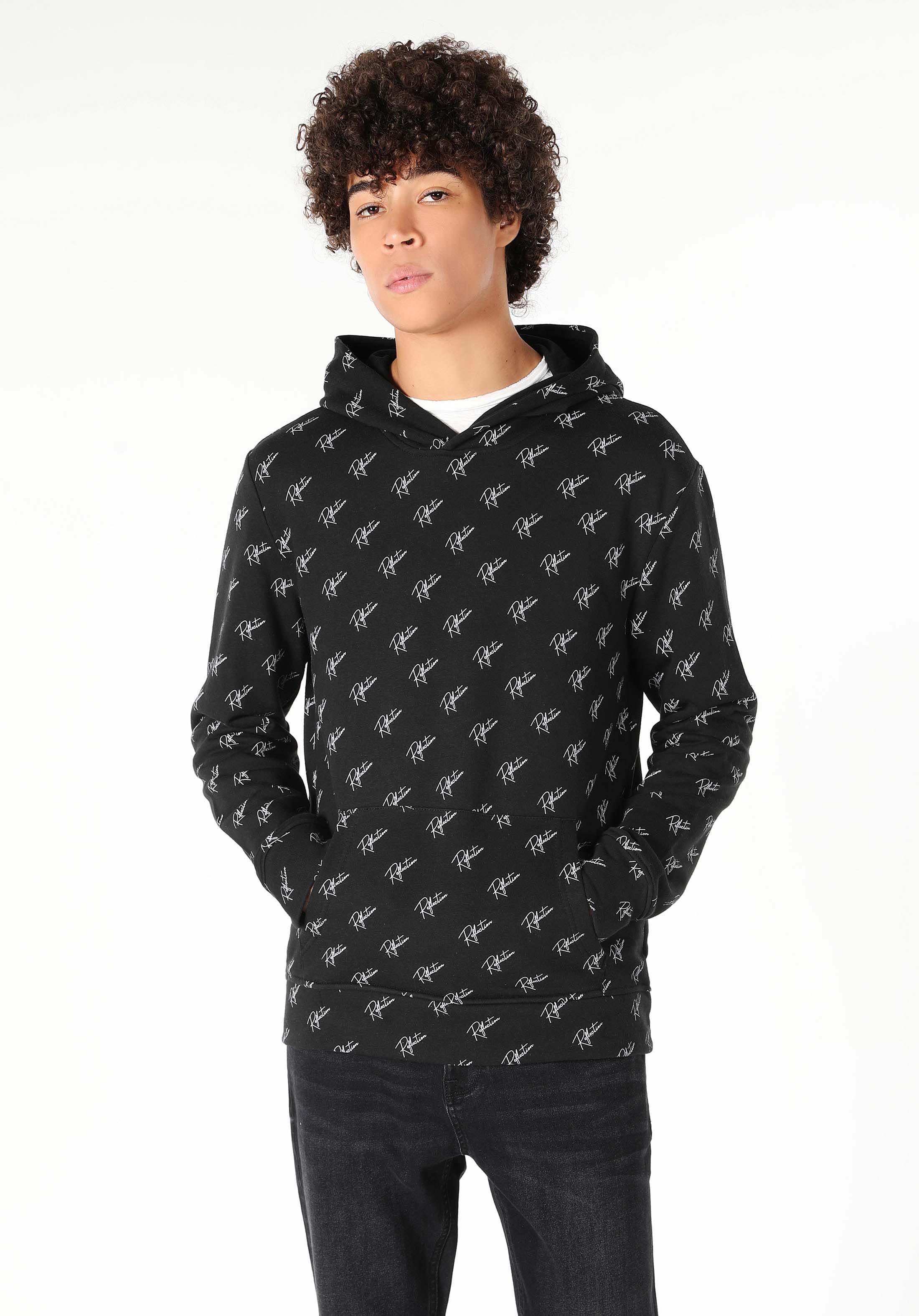 Regular Fit   Erkek Siyah Sweatshirt
